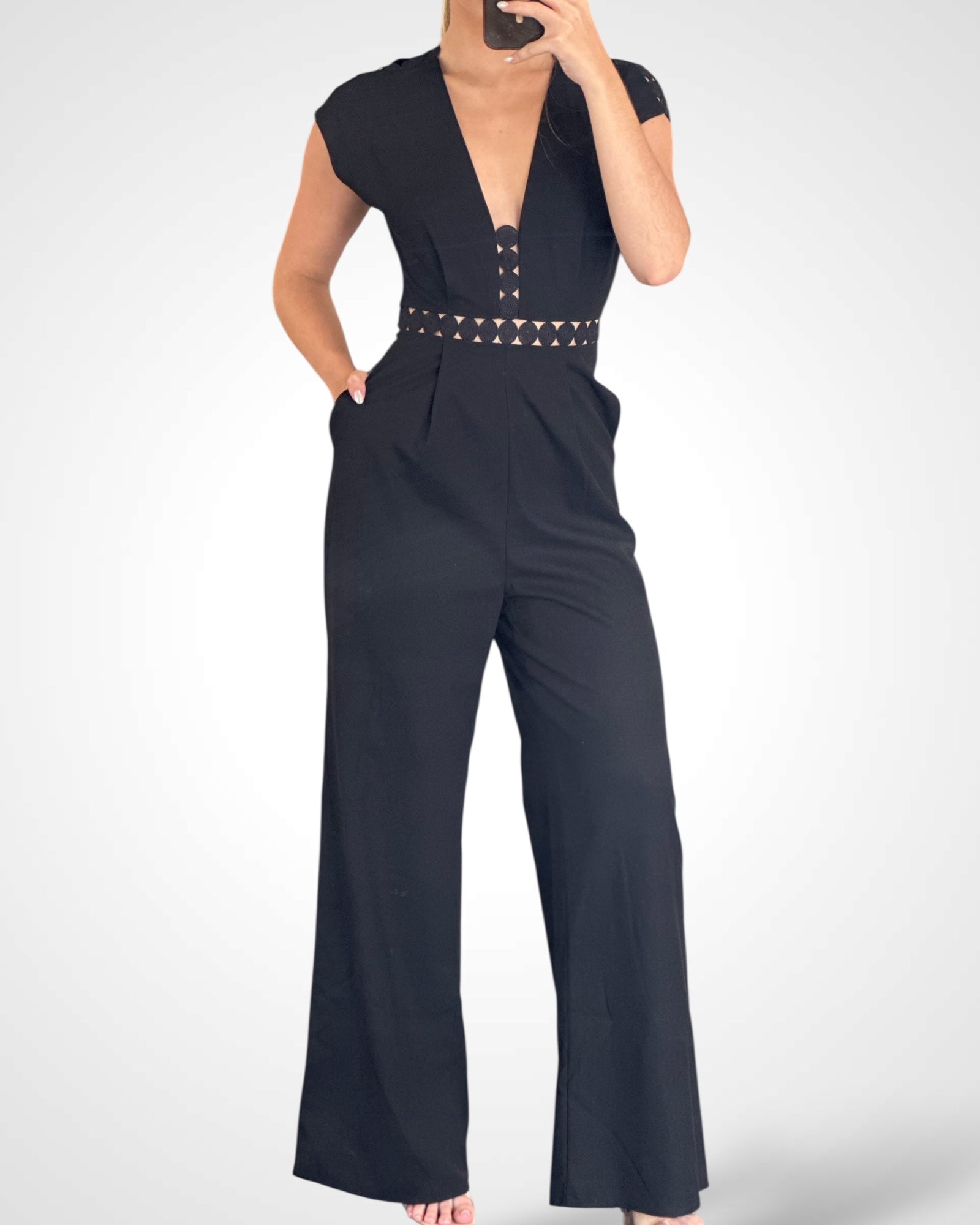 Linen black Jumpsuit•