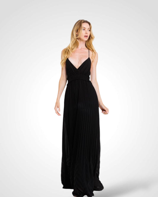 Pleats Detail Jumpsuit (BLACK)