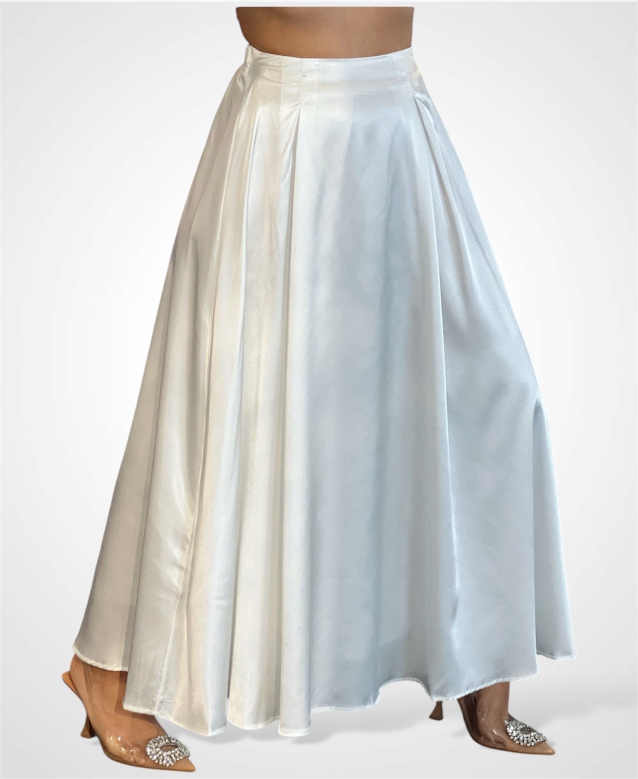 Satin Flare Long Skirt