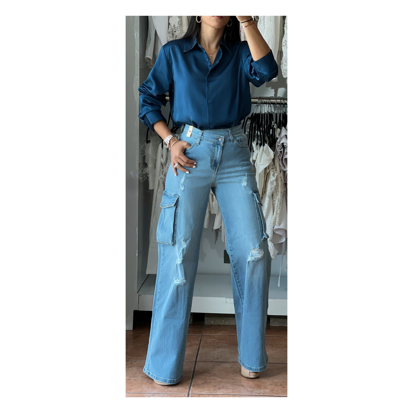 Blue Paris Top