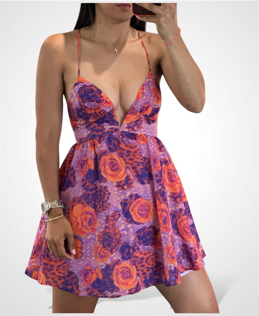 Multi Violet Mini Dress