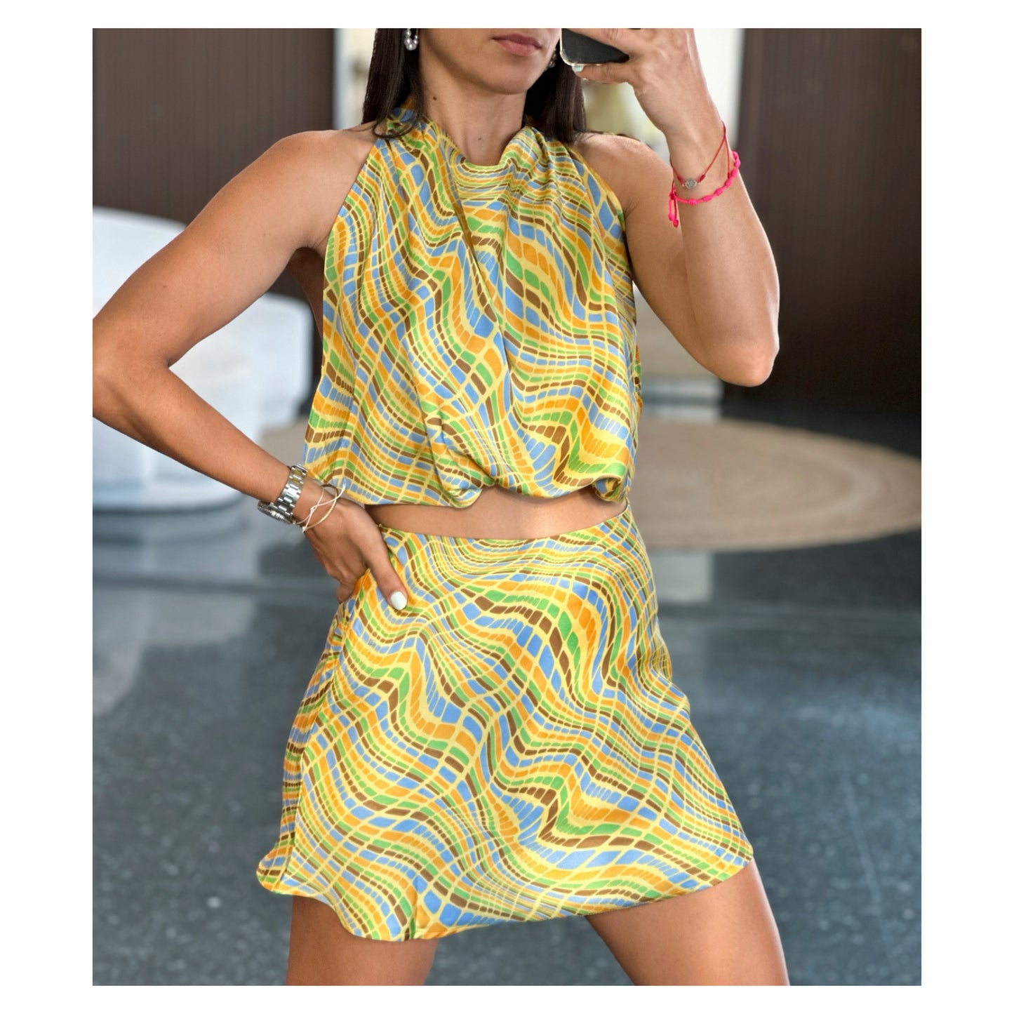 DISCO ANIMAL A LINE MINI SKIRT
