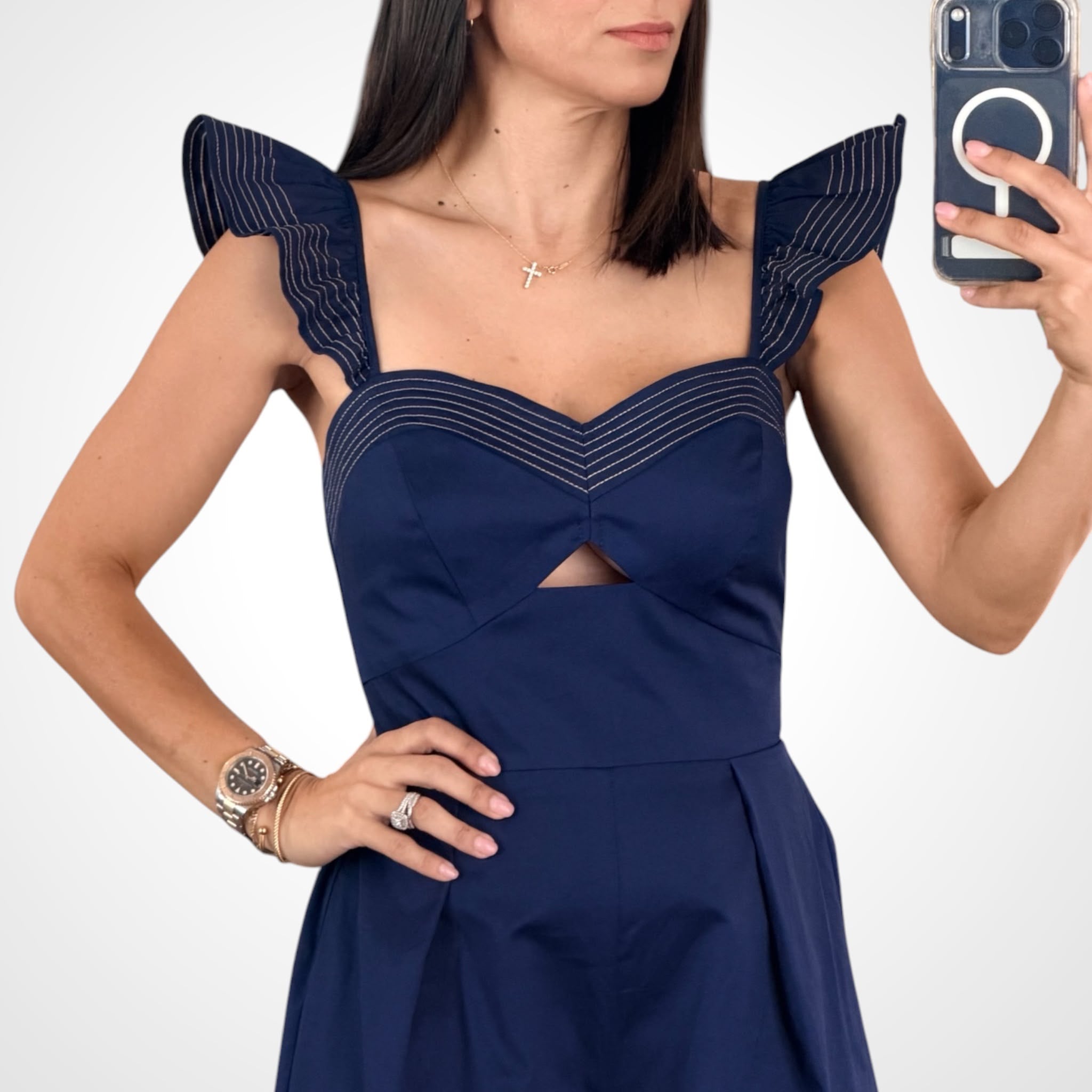 Navy Woven Jumpsuit-2