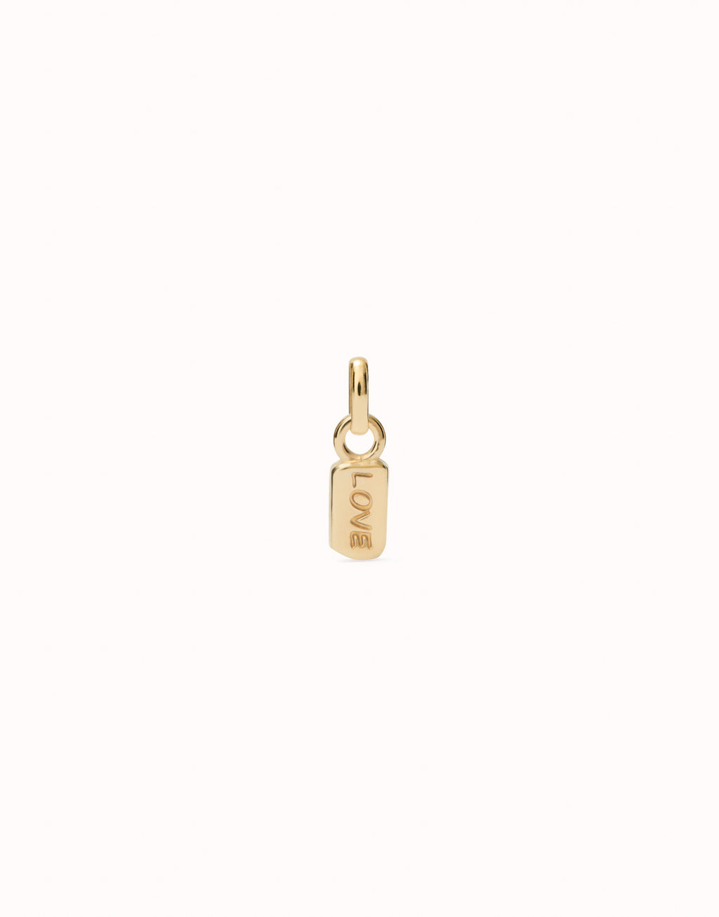 UNO DE 50 - Charm bañado en oro 18k con palabra love.