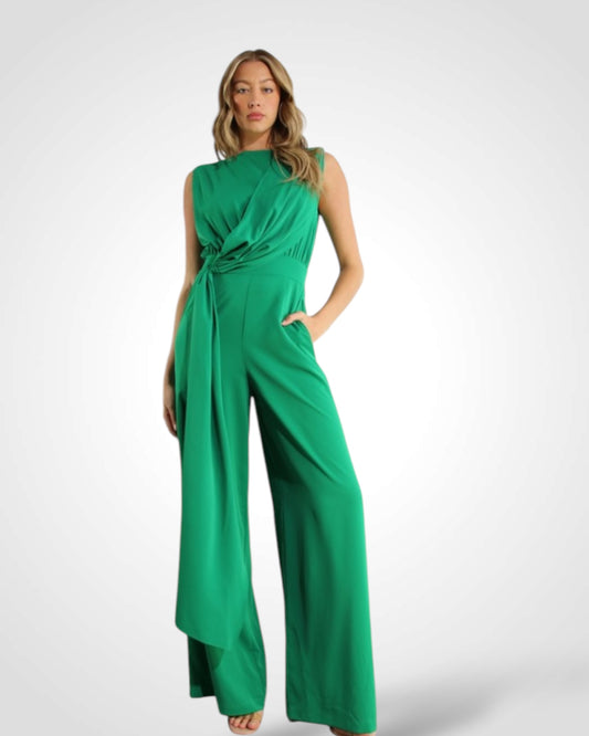 SJQ-SHOULDER DRAPE JUMPSUIT