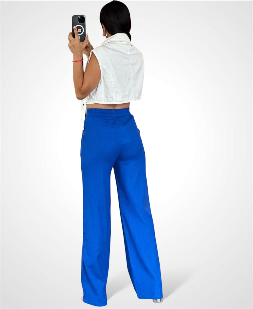 WHITE DENIM VEST TOP