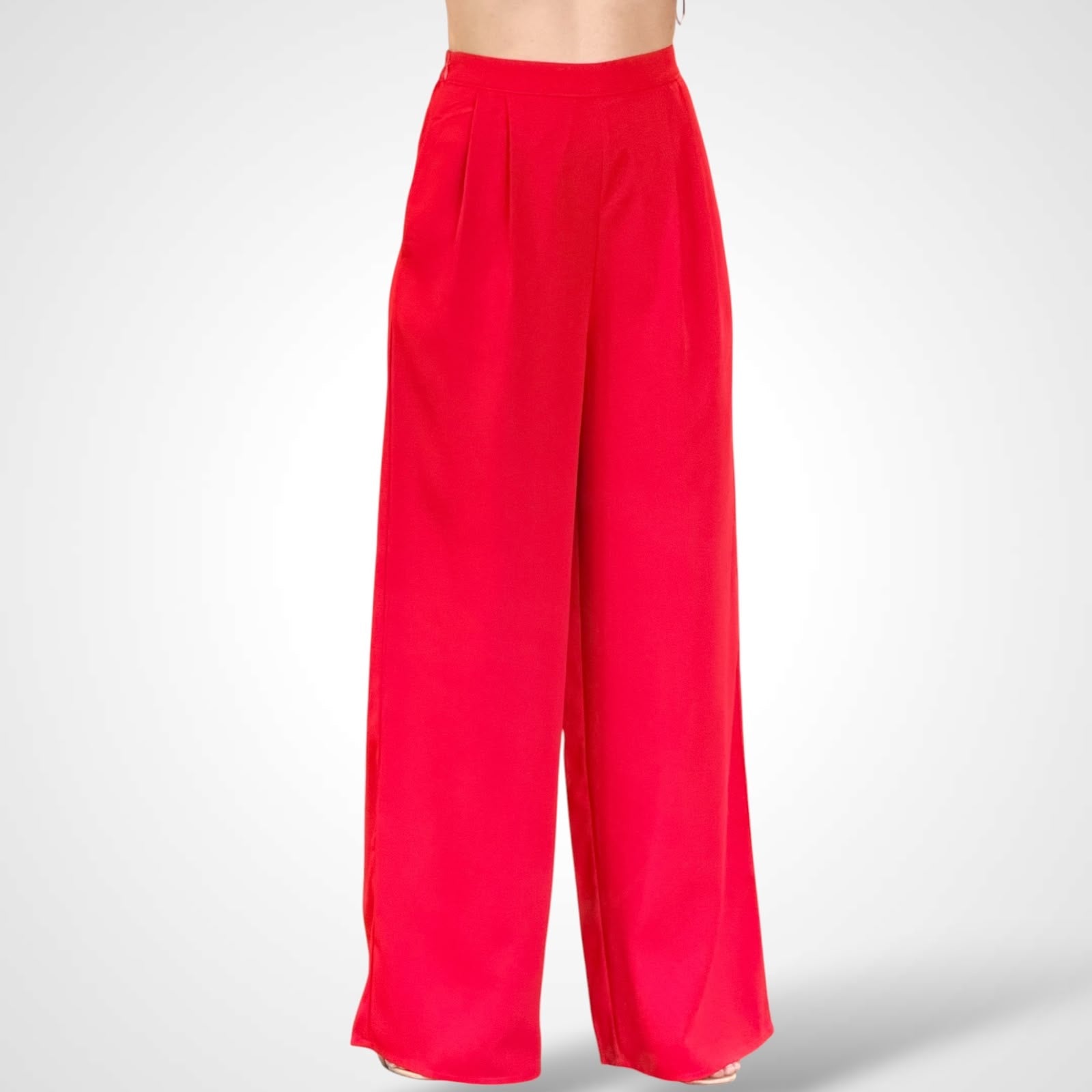 Sweetheart Peplum Top & Wide-Leg Pants Set-4