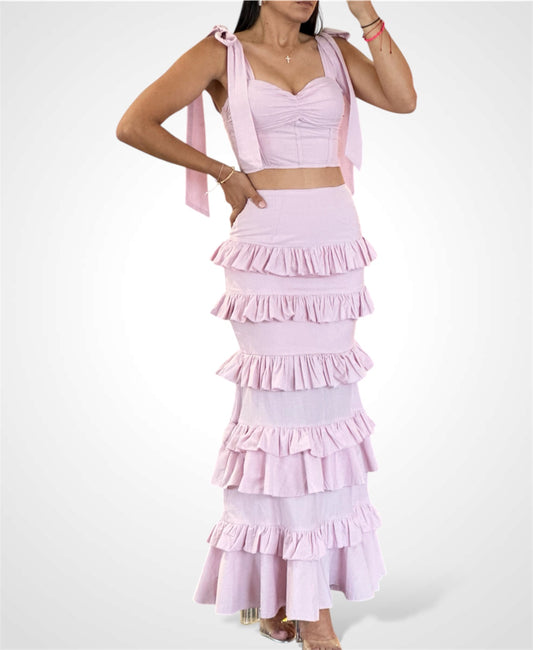 Mauve Ruffle Set