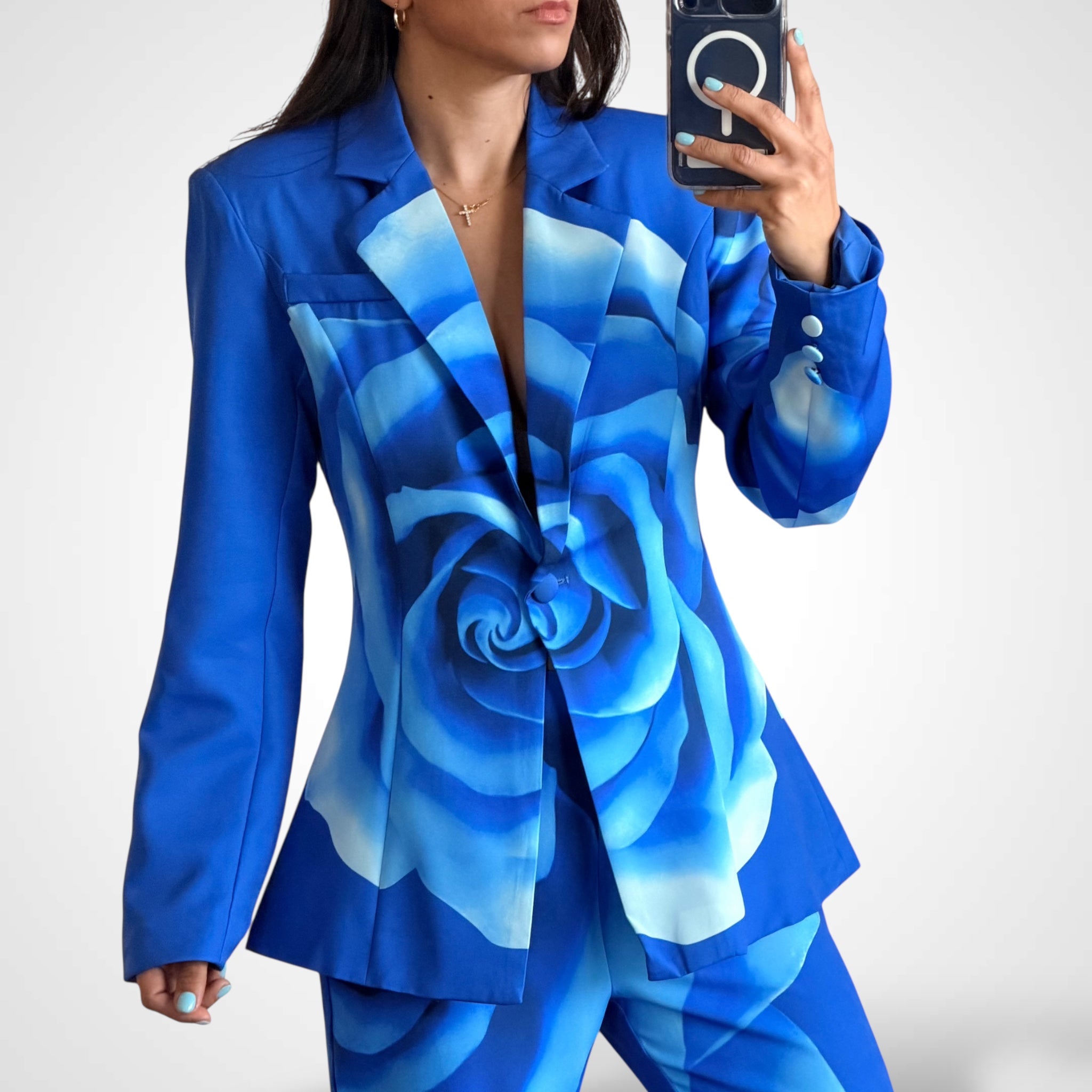 Big Flower Printed Blazer Set•-2