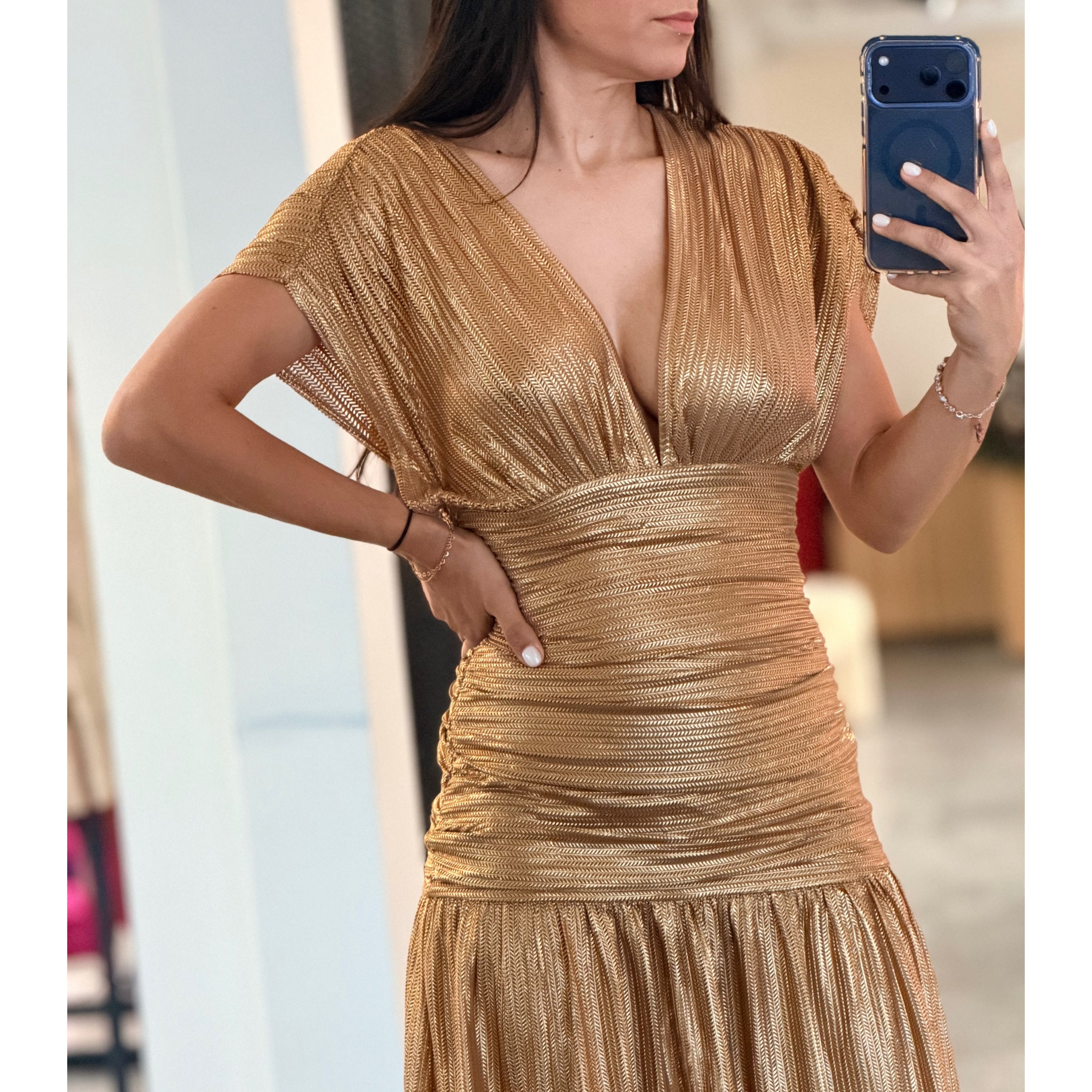 GOLD MAXI DRESS•-2
