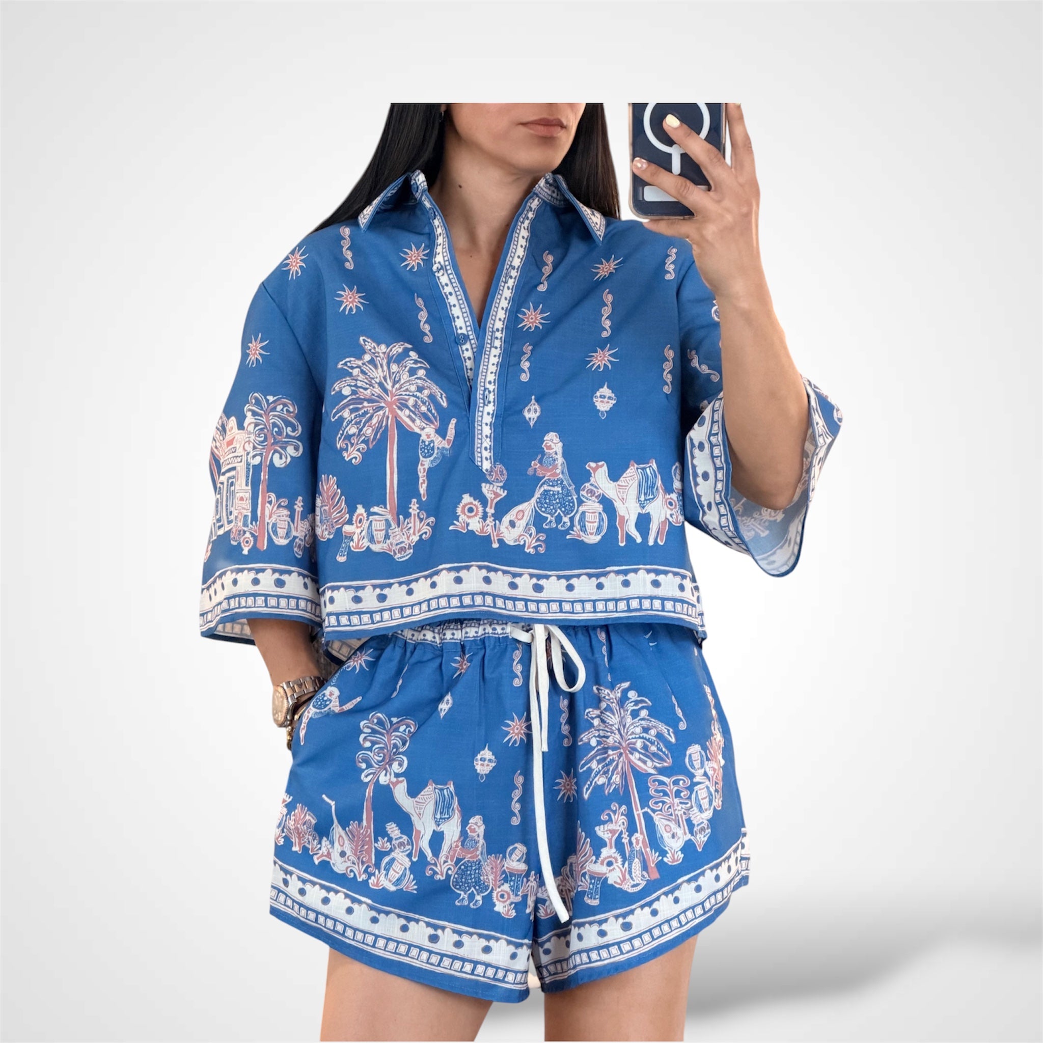 Acacia Cropped Short Set-2