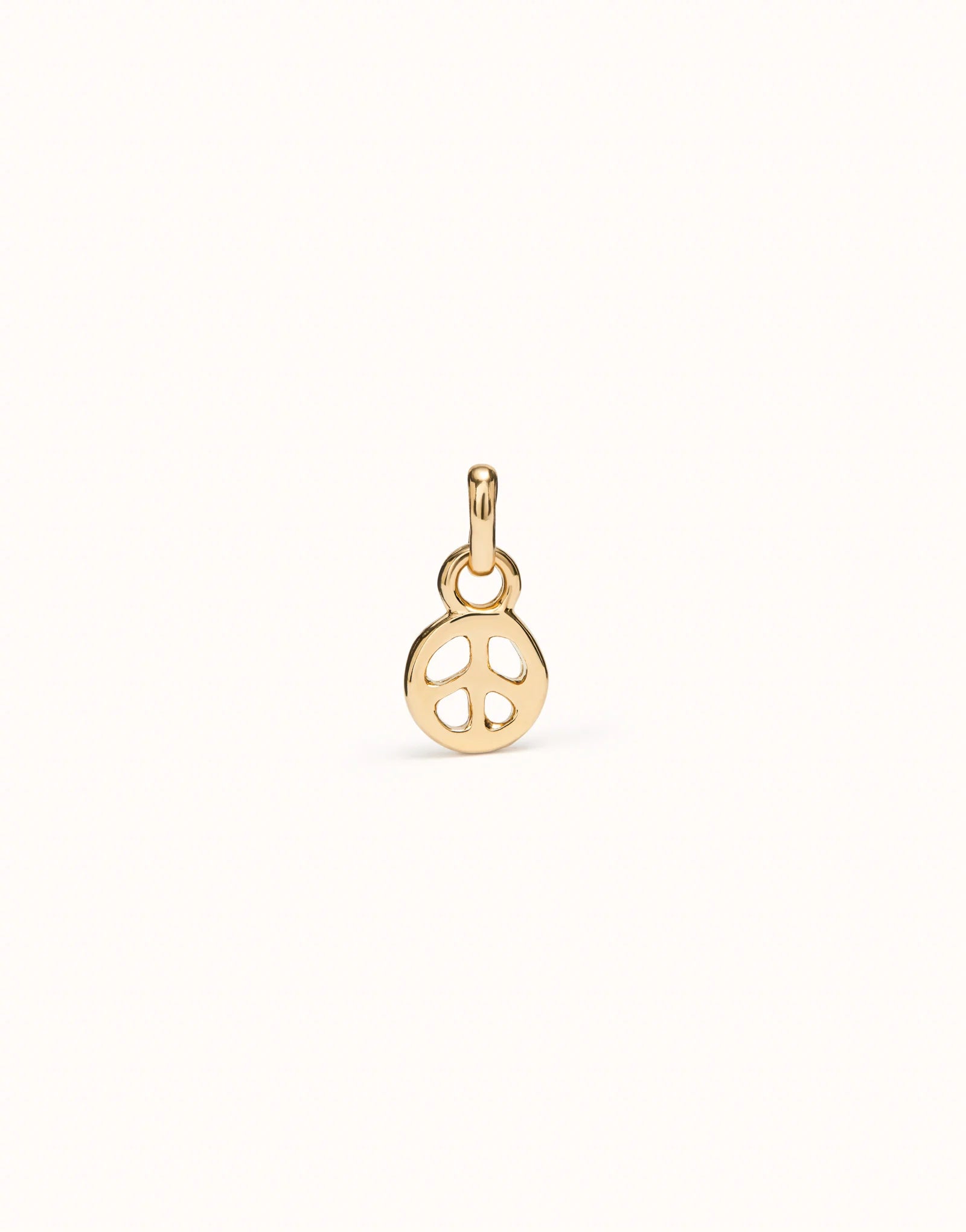 Uno de 50 18K gold-plated peace symbol charm.