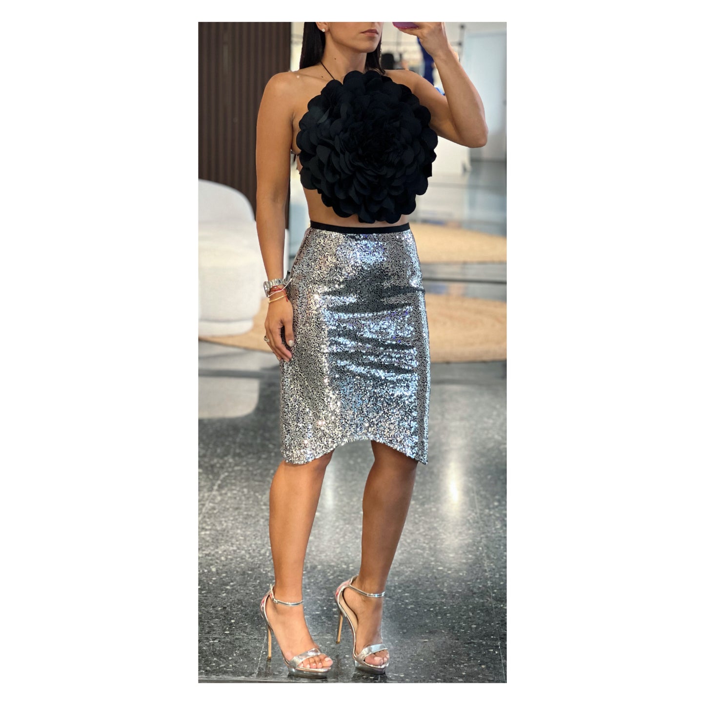 Black Flower Top