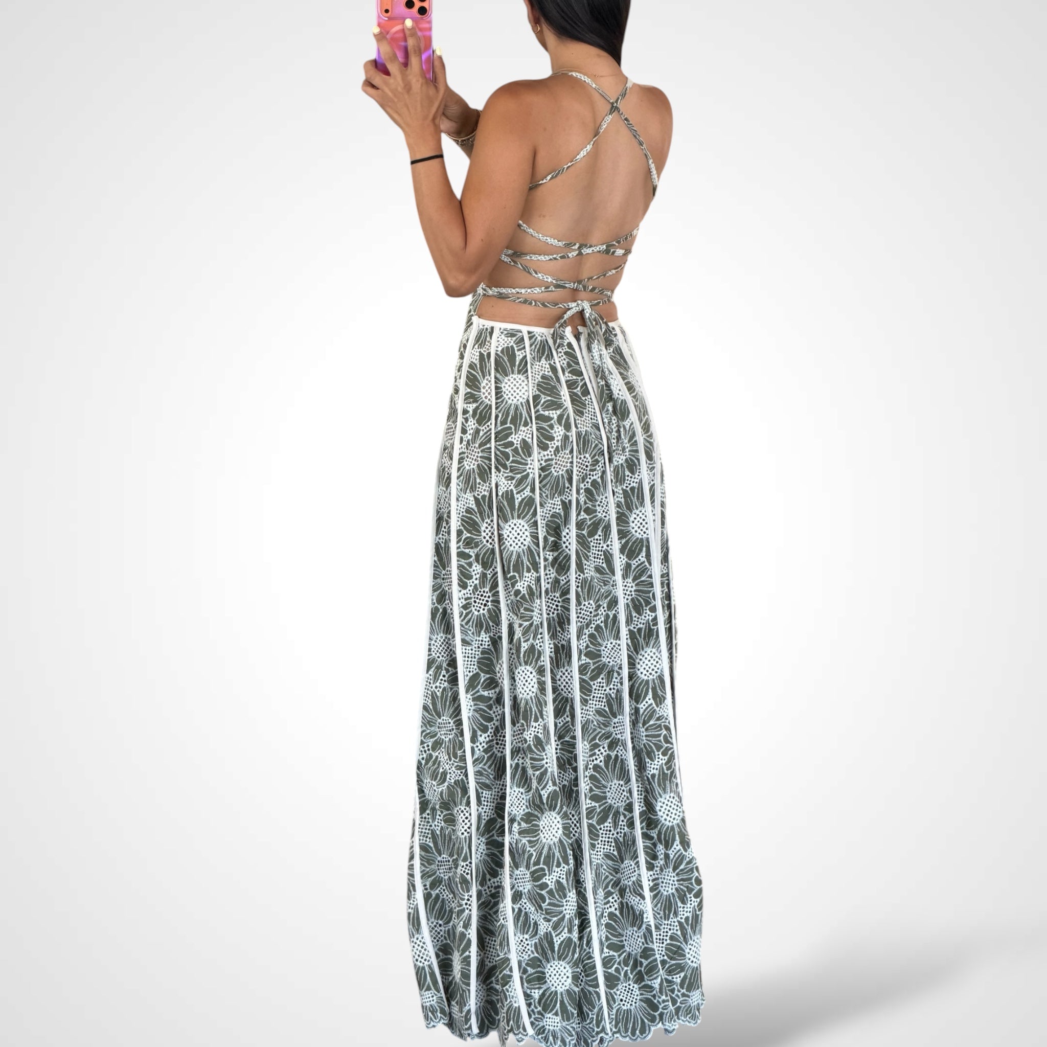 HALTER FLORAL EMBROIDERY MAXI DRESS-3