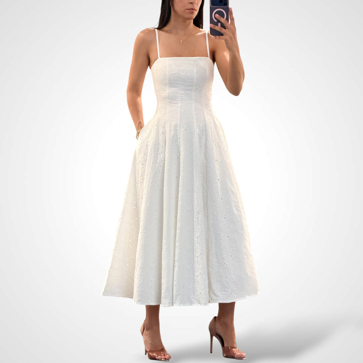 Camille Eyelet MIDI Dress