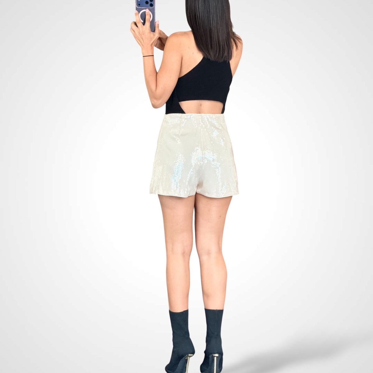Polka Glow Sequin Skort-5