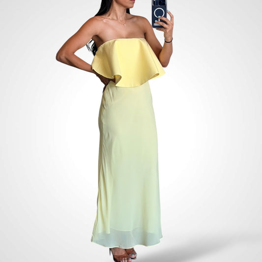 Strapless Ruffled Maxi Dress