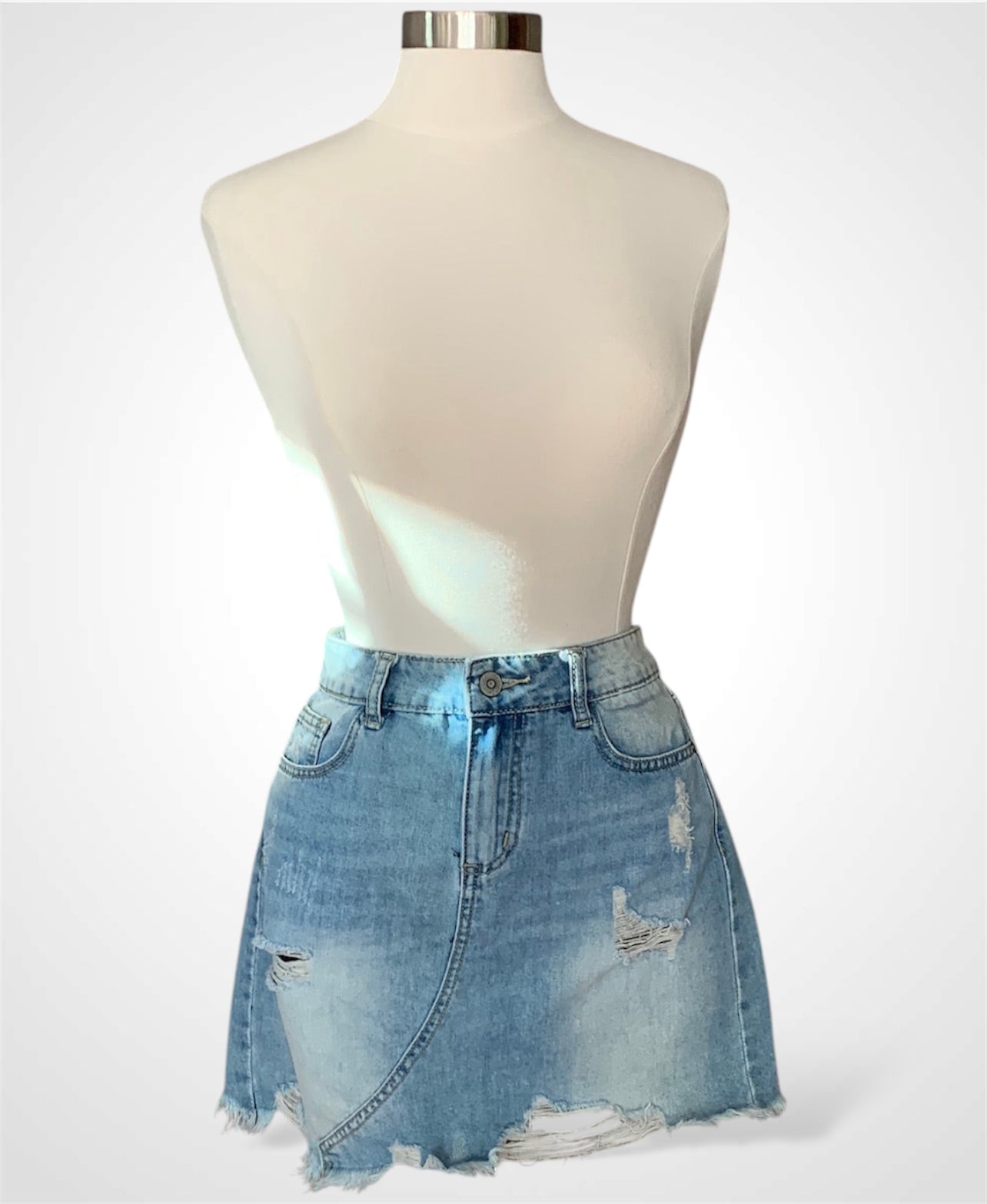 Denim Torn Skirt