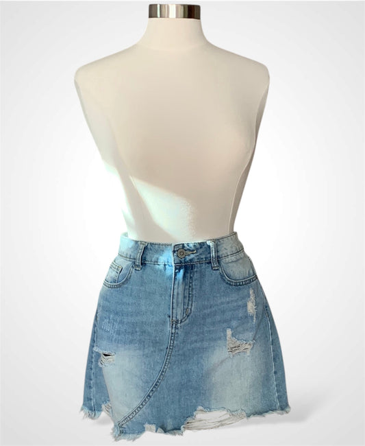 Denim Torn Skirt