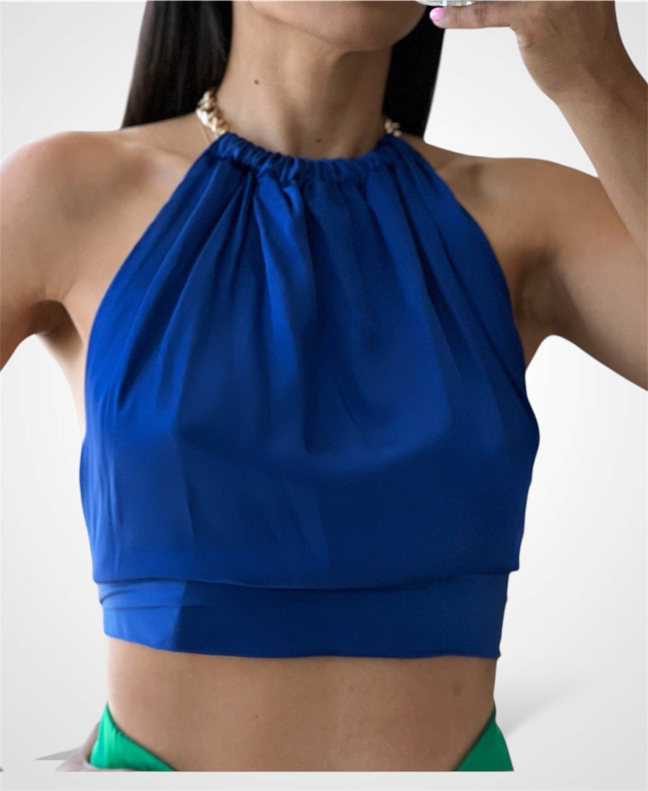 Ceous Chain Satin Top