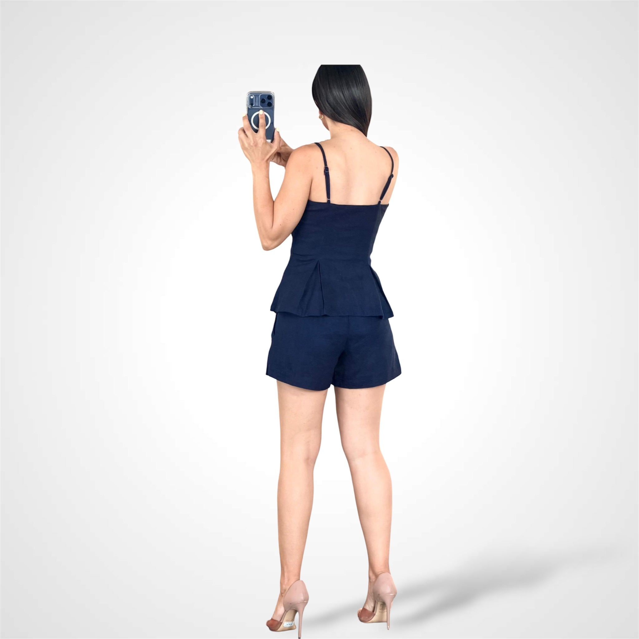 Floral Applique Peplum Set-3