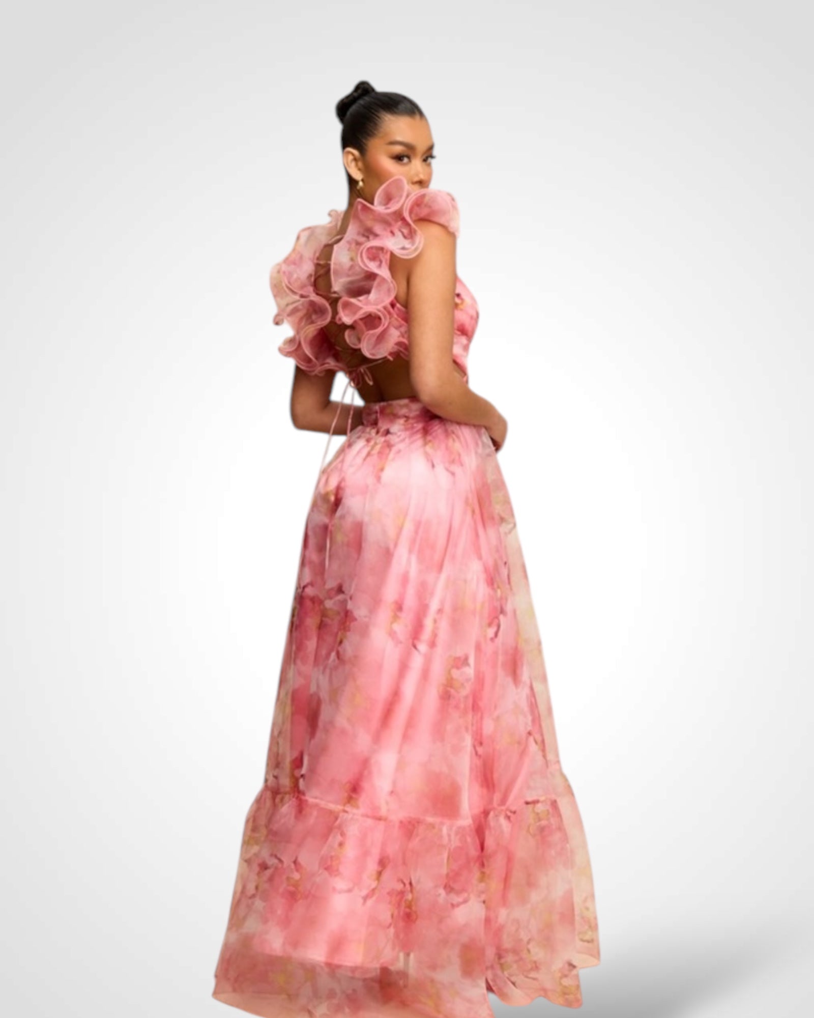 Fluer Ruffle Tiered Gown
