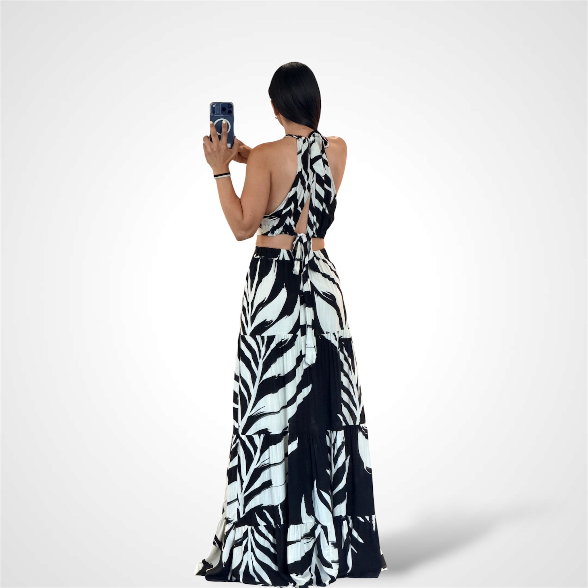Leaf Cut Out Maxi Dresses-3