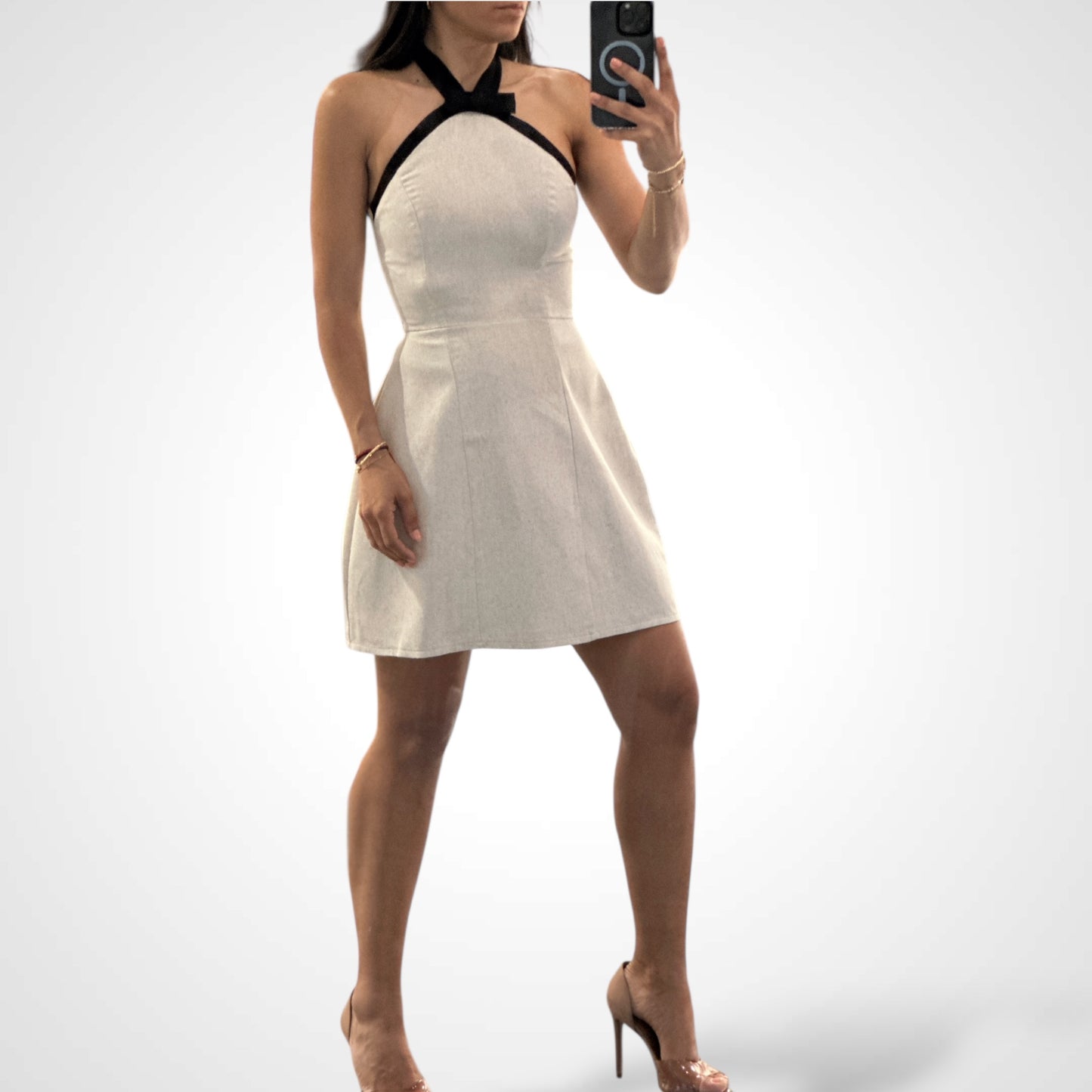 SJQ-Halter Keyhole Mini Dress