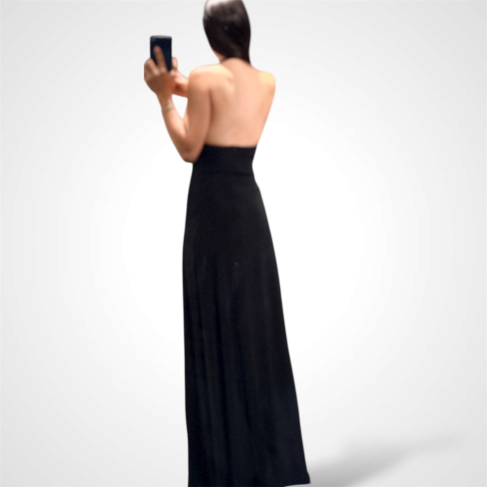 Black Elegance Slinky Maxi Knit Dress•-3