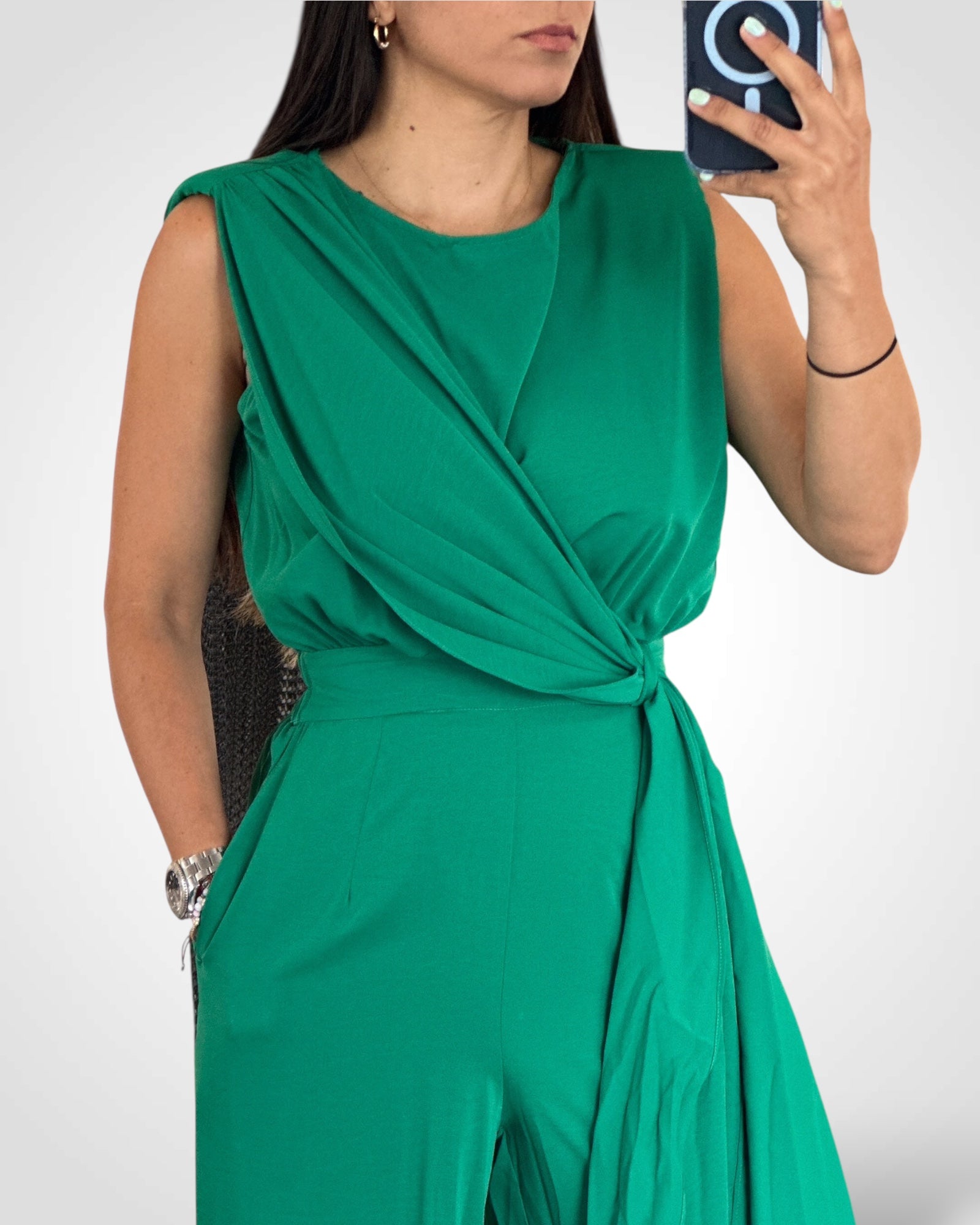 SJQ-SHOULDER DRAPE JUMPSUIT