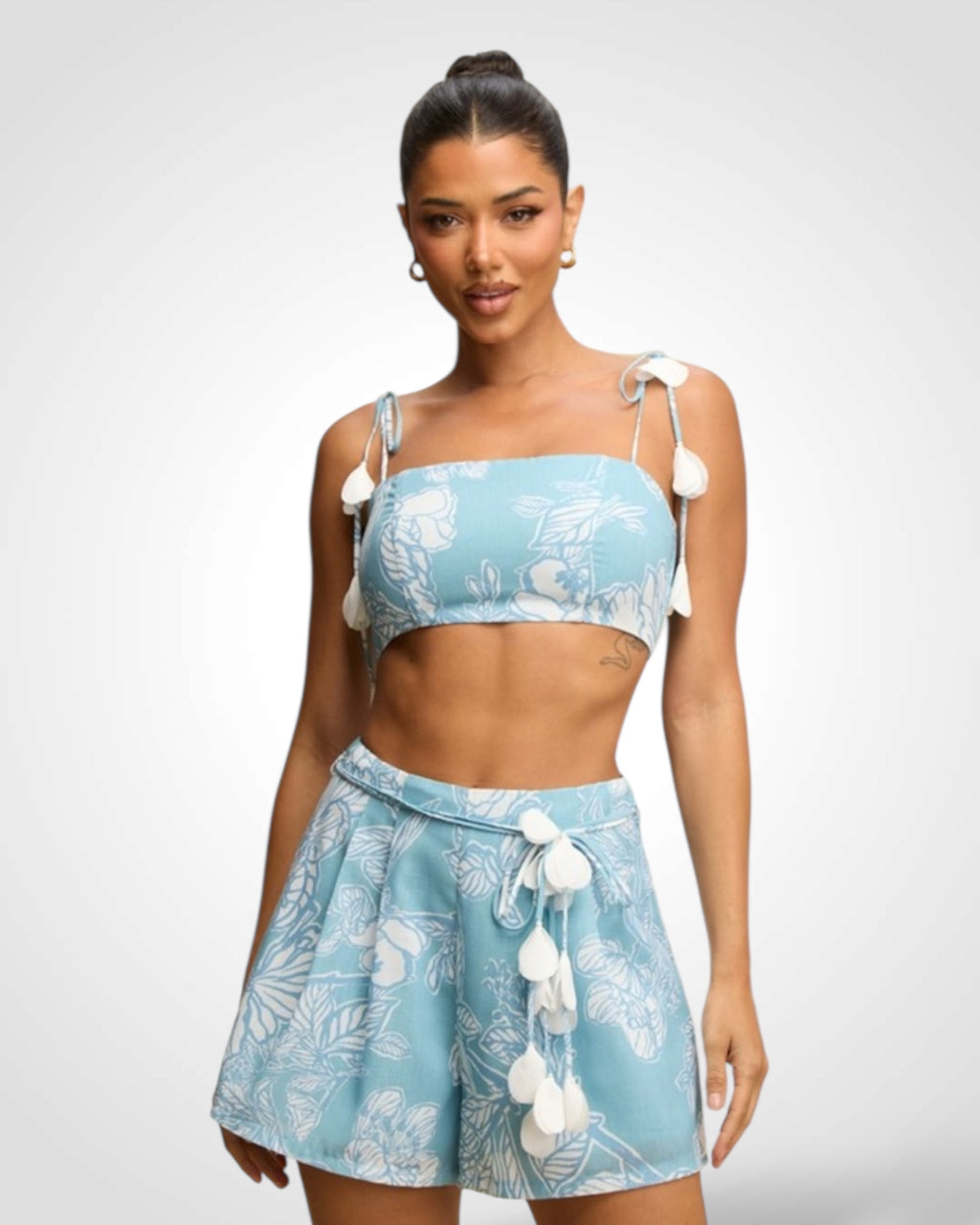 Pink Mix Tassle Short Set