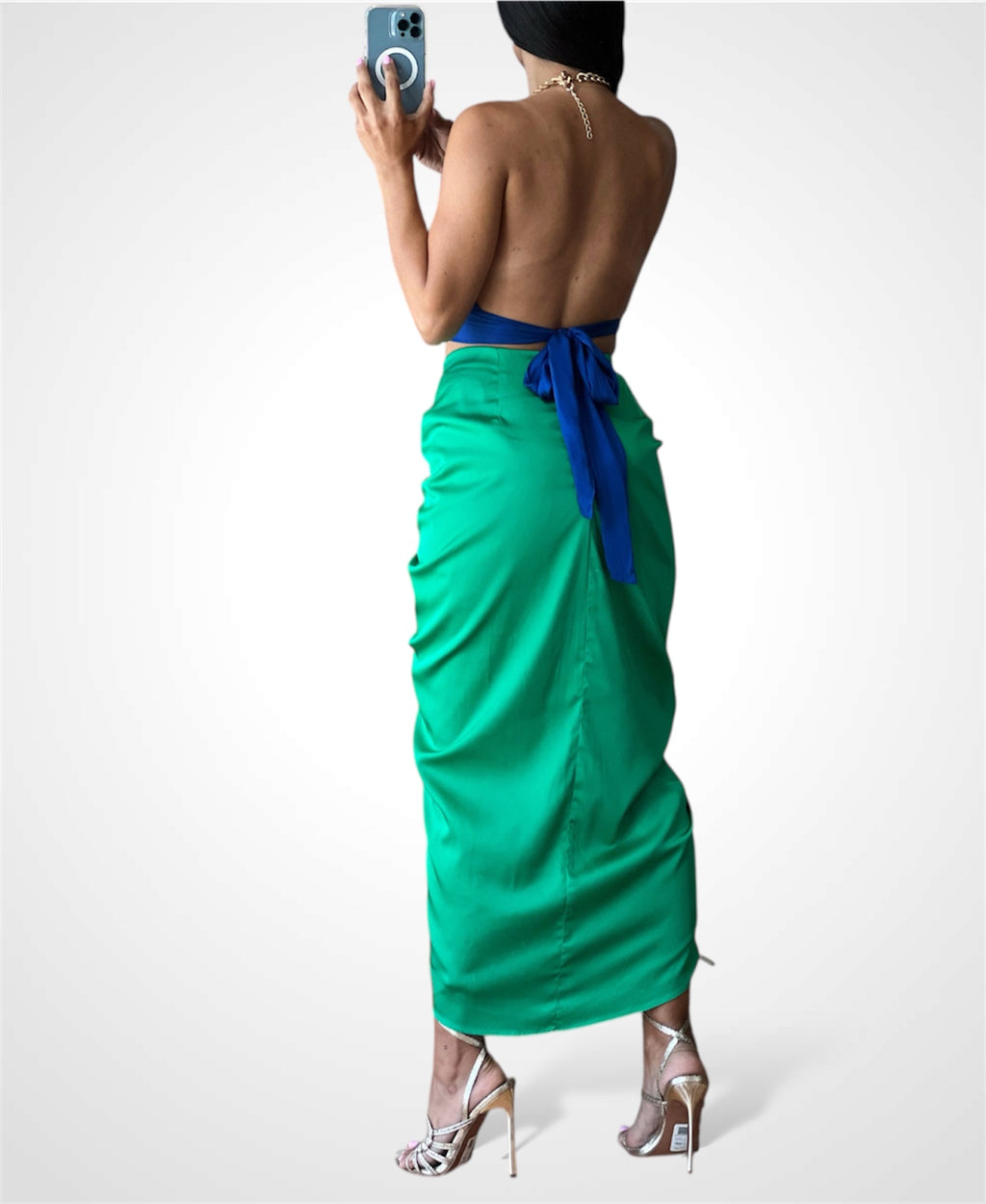 Ceous Chain Satin Top