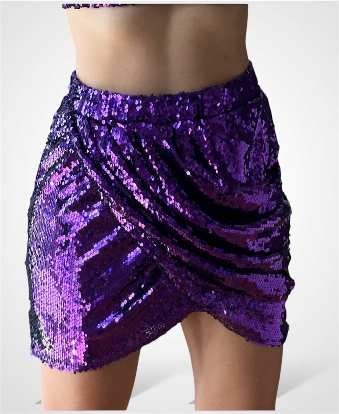 Sequin Violet Mini Skirt•