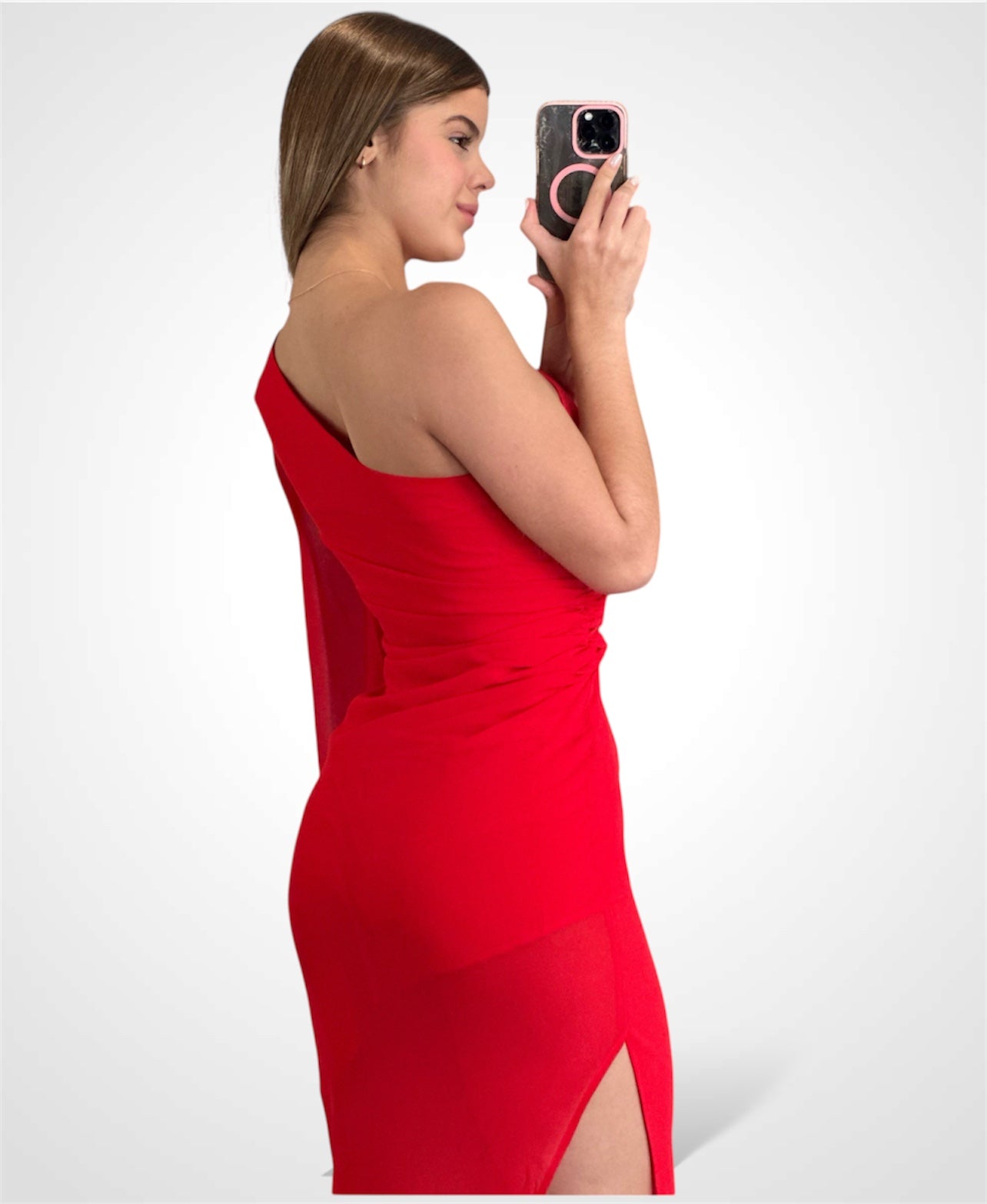 RED GOLD ACCENT ONE/S DRESS•-3