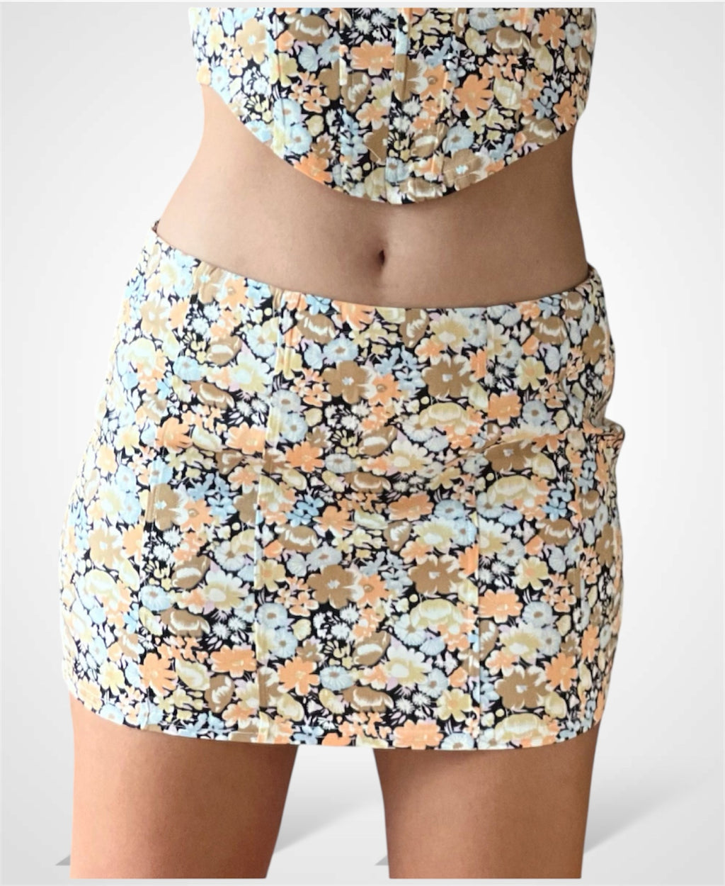 Floral Print Mini Skirt
