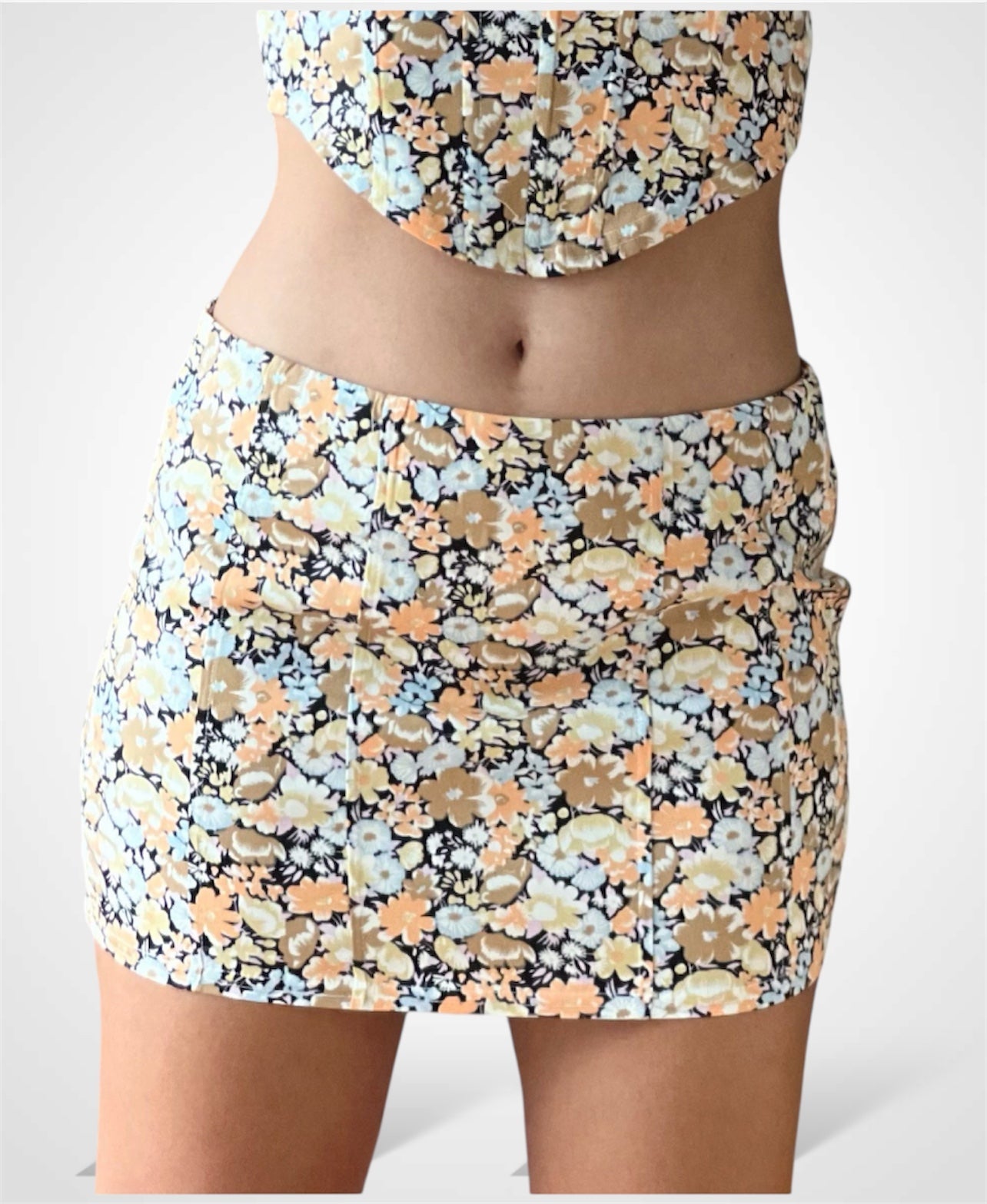 Floral Print Mini Skirt