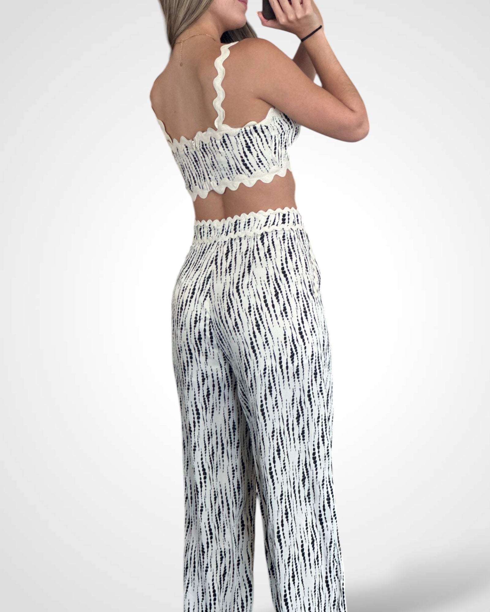 TEXTURE STRIPE PANT SET