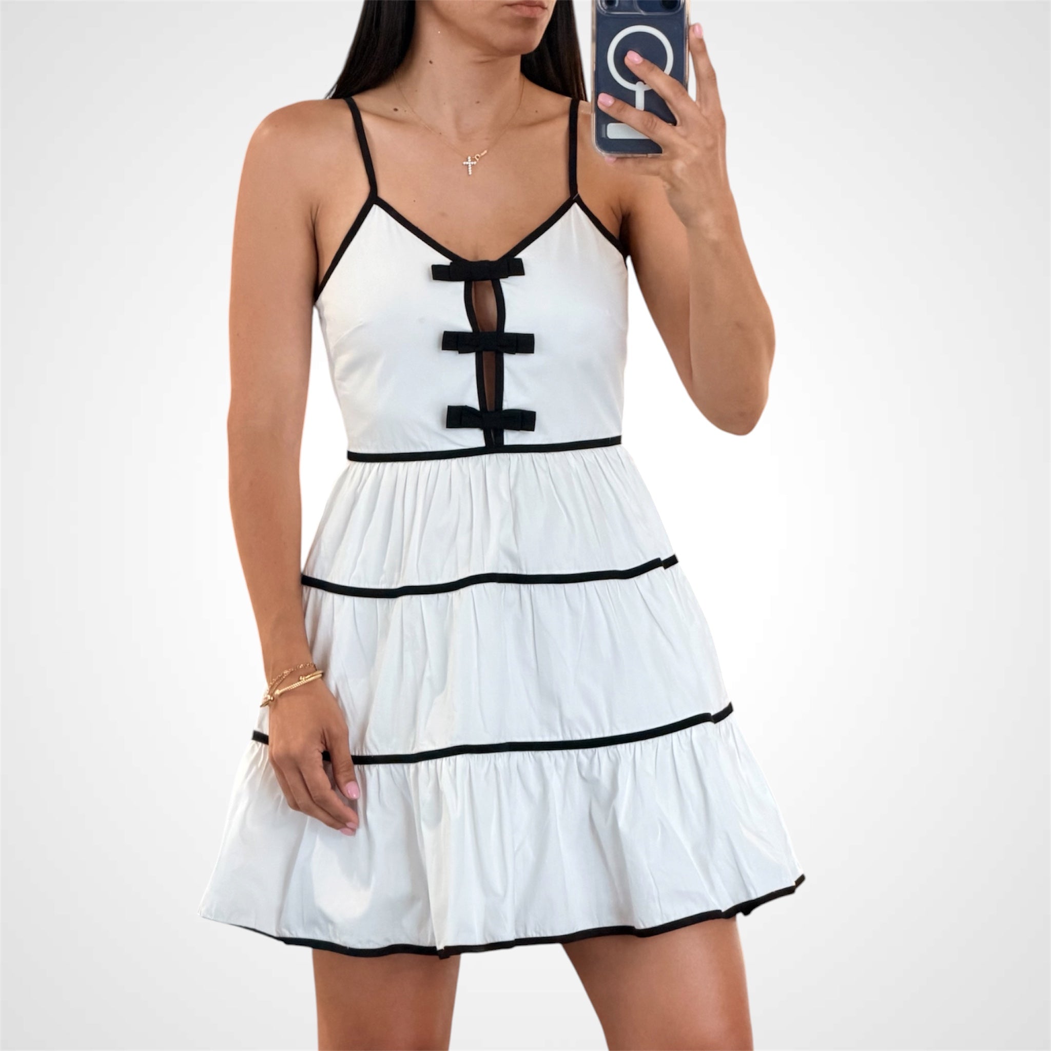 Sleeveless Smock Fit & Flare Colorblock Mini Dress•-2