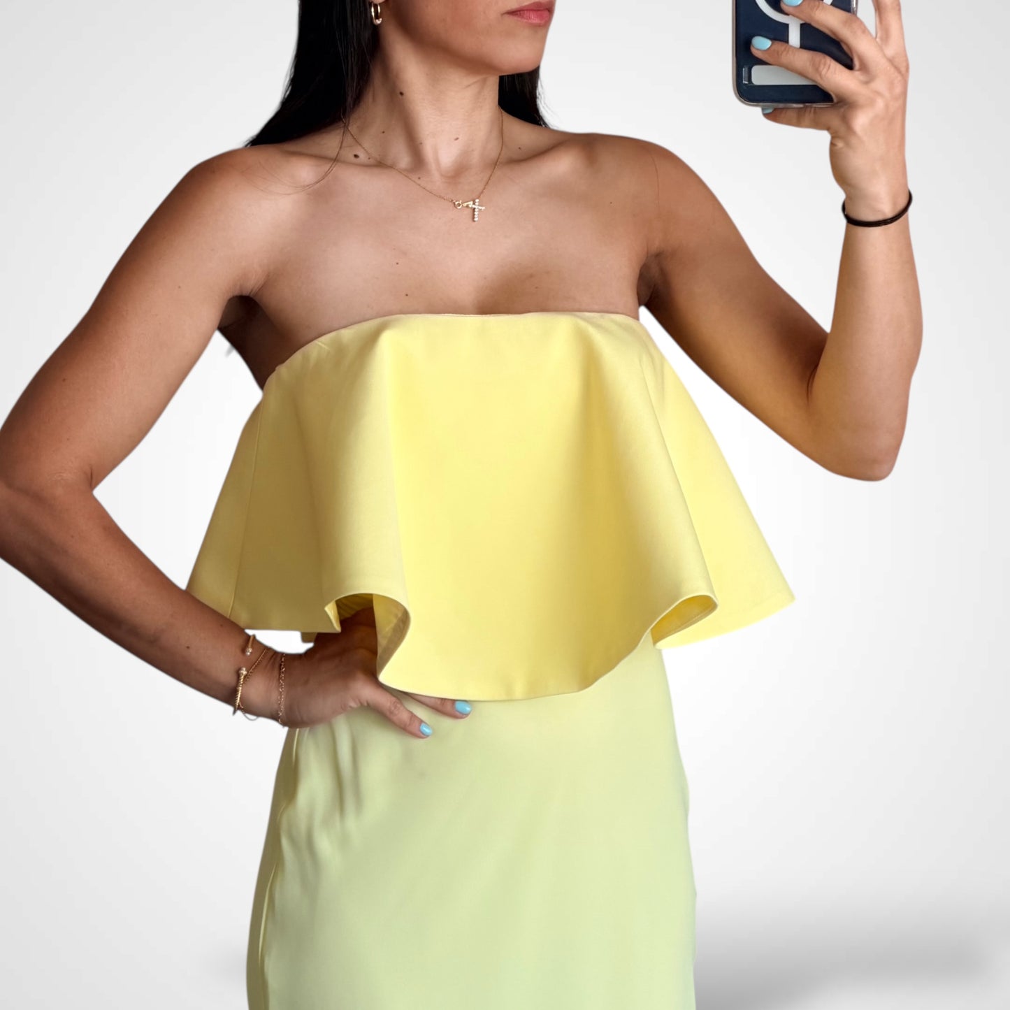 Strapless Ruffled Maxi Dress