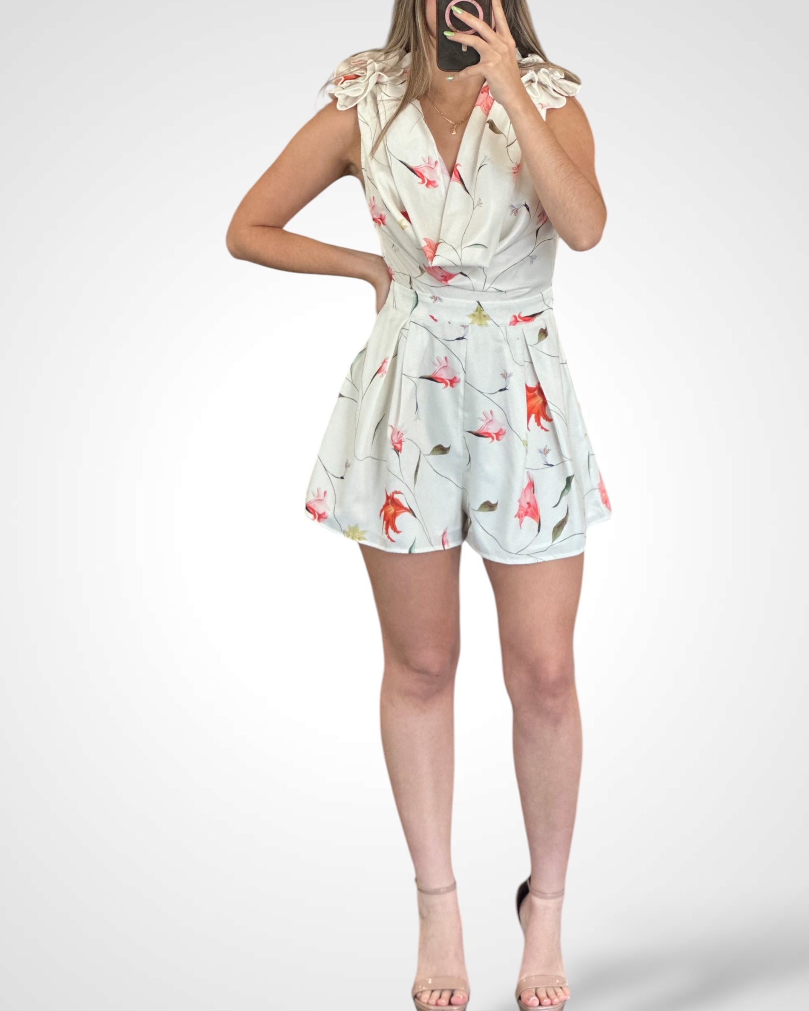 SPRING COWL SATIN ROMPER