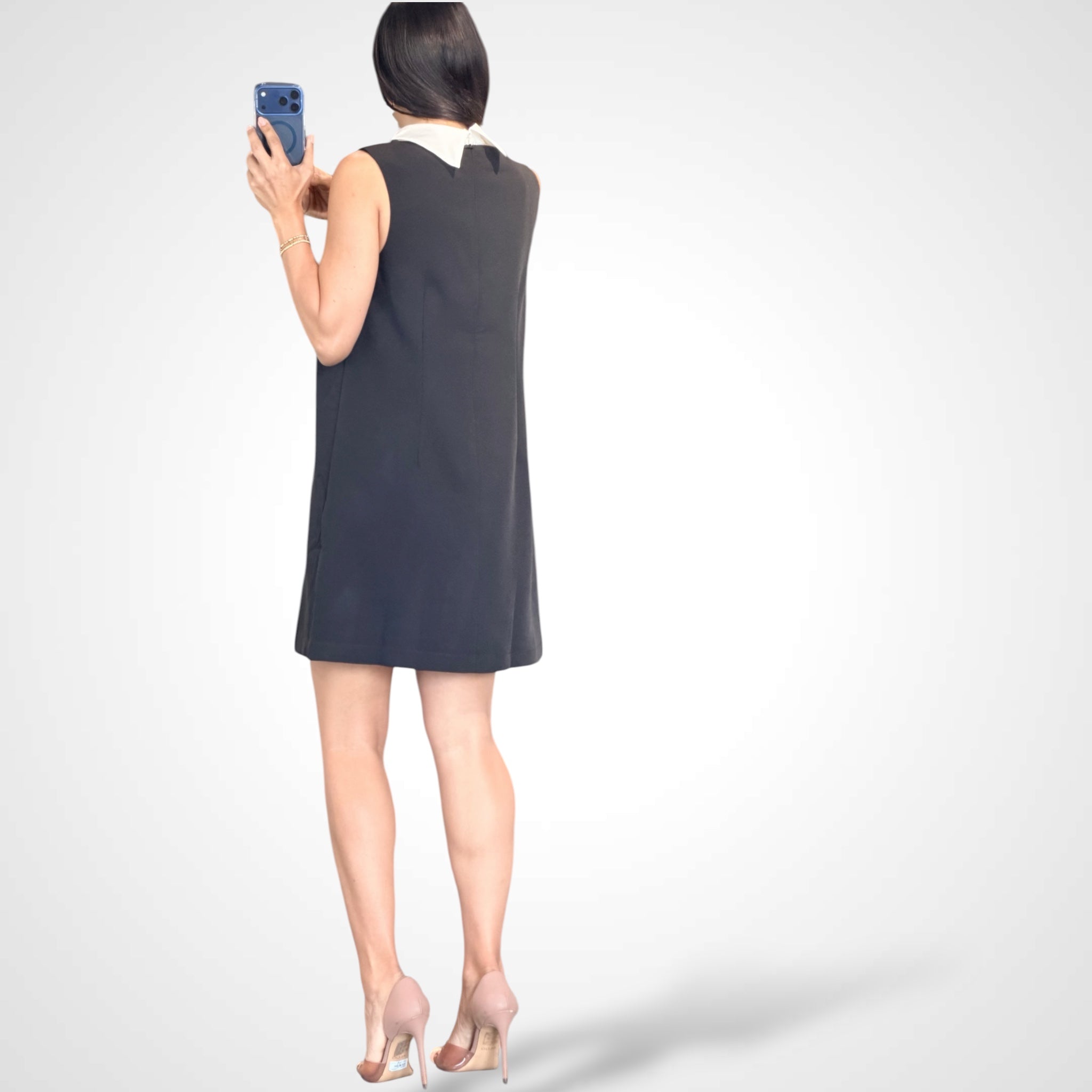SLEEVELESS SHIRT COLLAR DRESS•-3