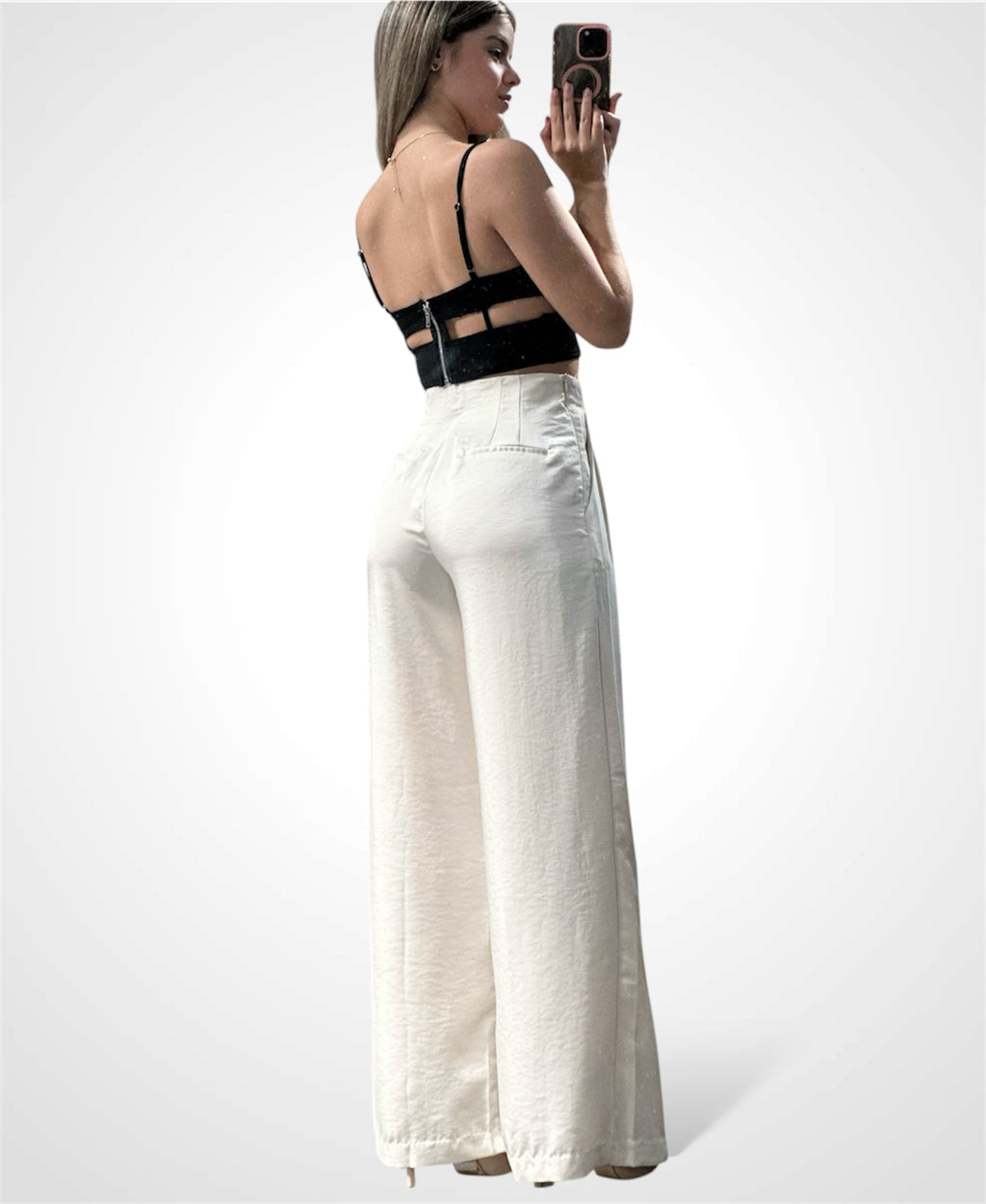 AUBREY RHINESTONE EMBELLISHED BRA CUTOUT CROP TOP