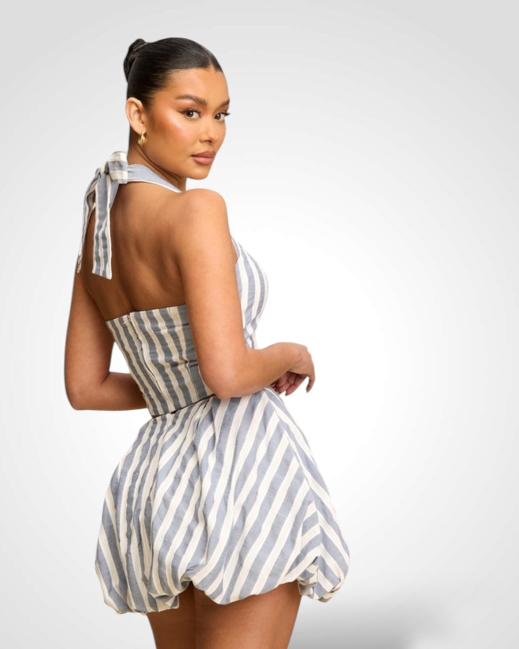STRIPE BUBBLE SKIRT SET