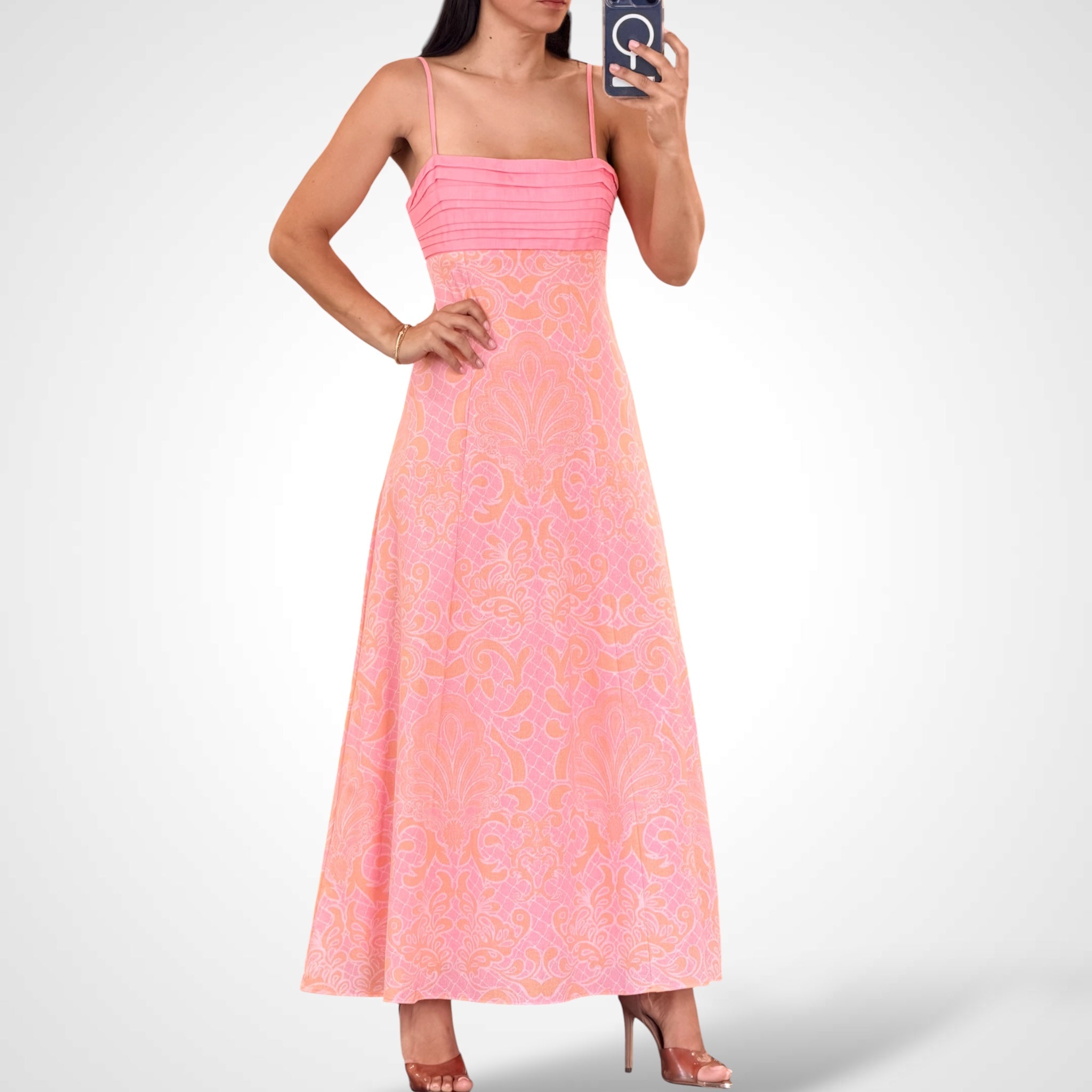 Printed Midi Dress•-1