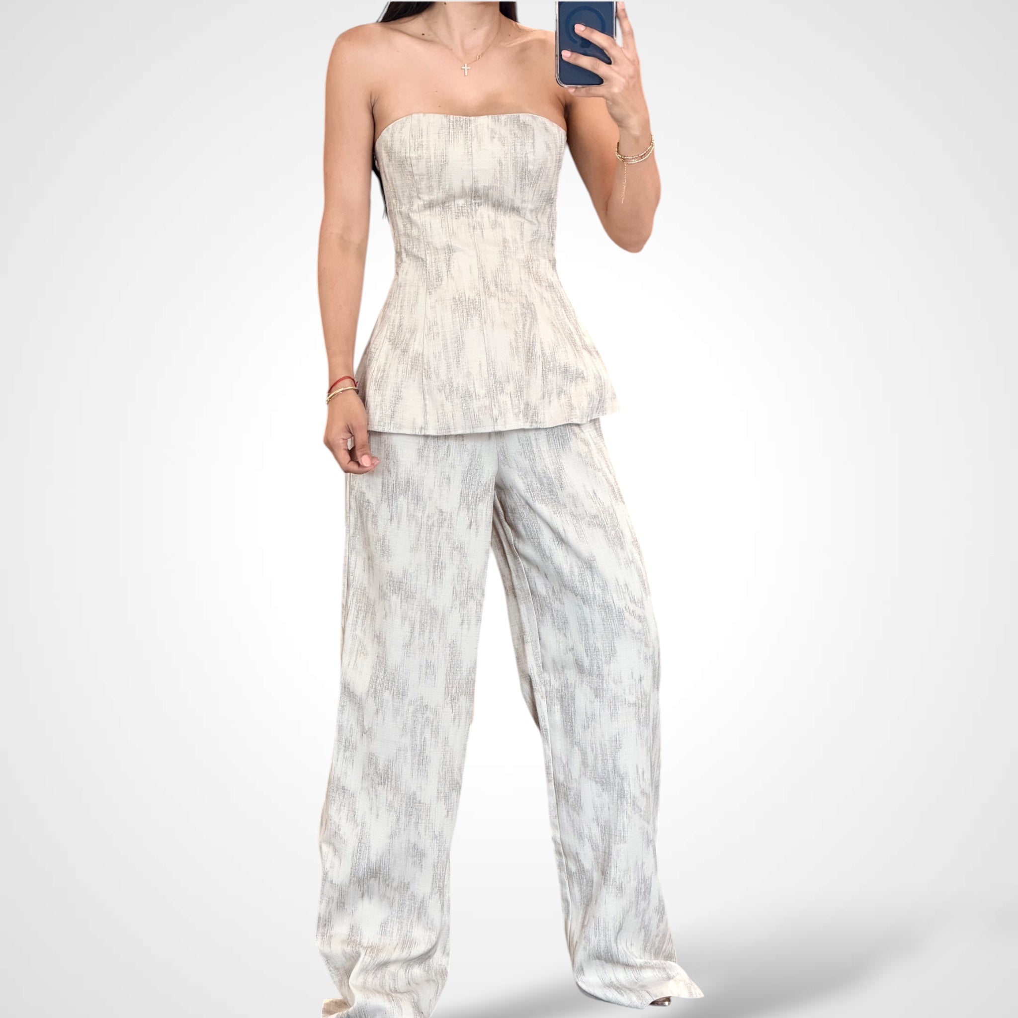 Brush Stroke Corset Top & Pant 2-pc Set