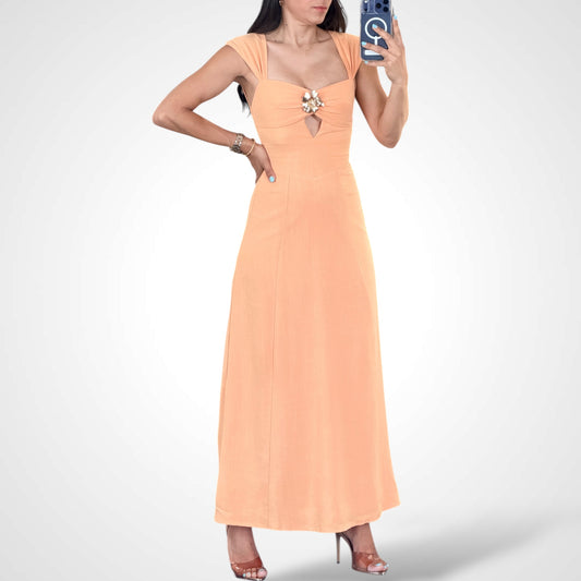 Sleeveless Keyhole Maxi Dress