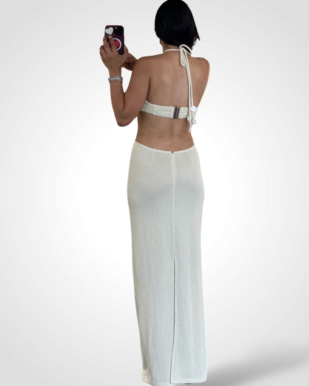 Crochet Seashell Cutout Maxi Dress