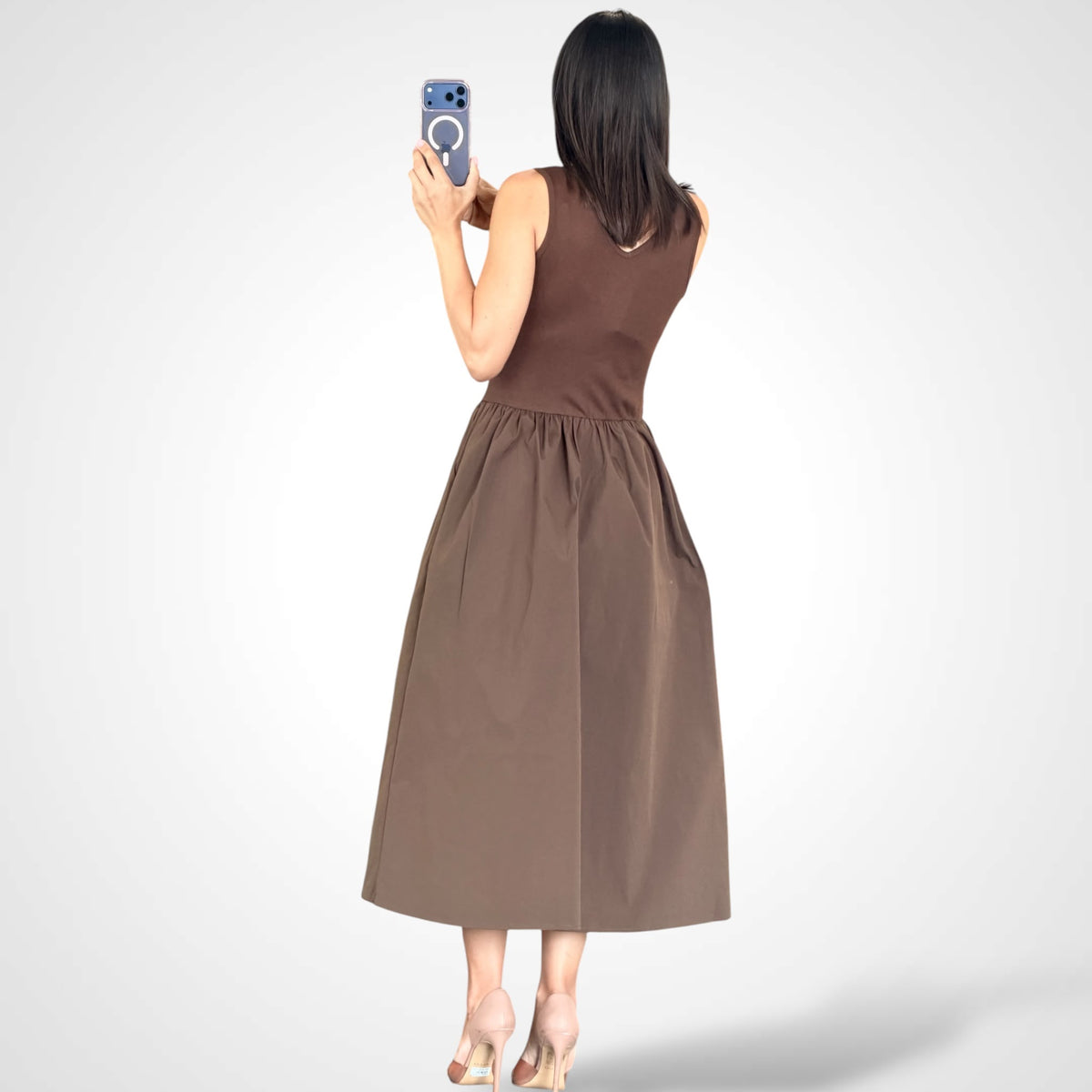 Mocha Muse Midi Dress-3