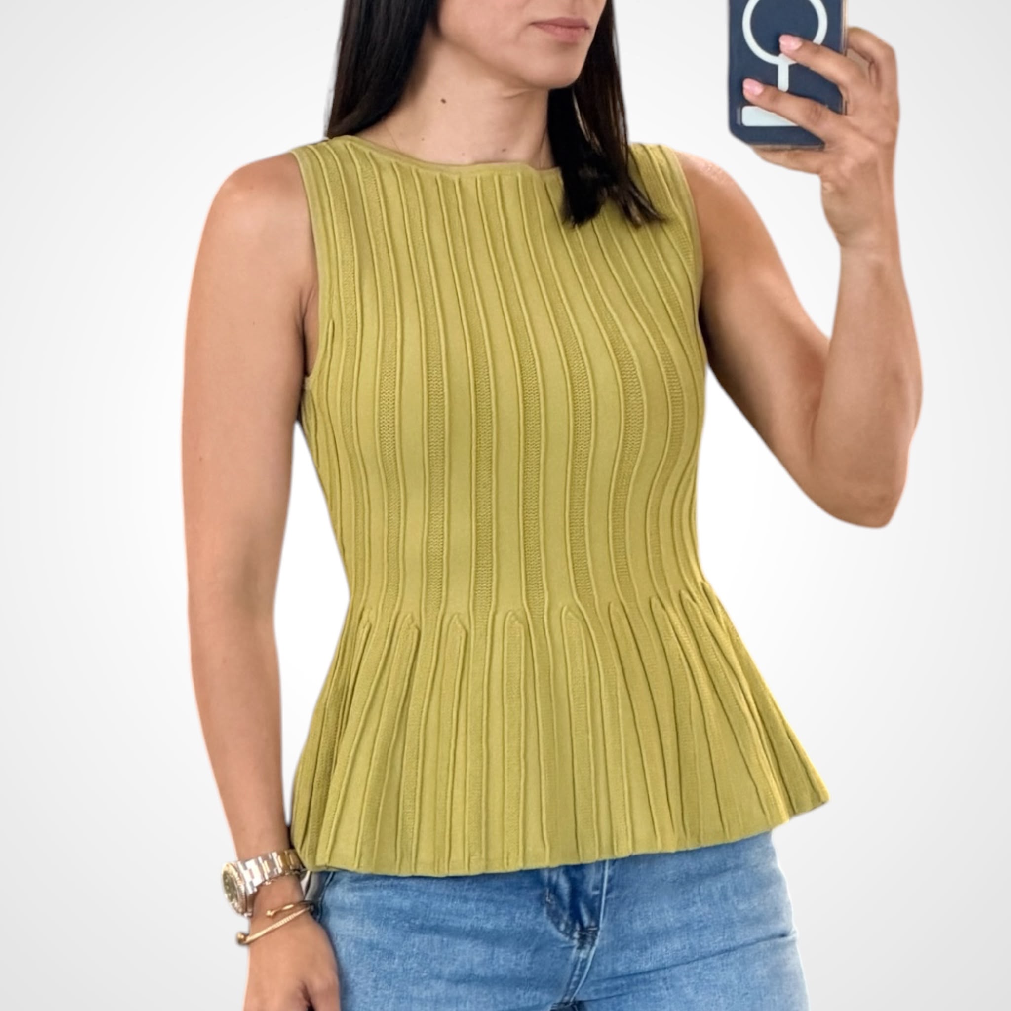 Olive Knit Top-1