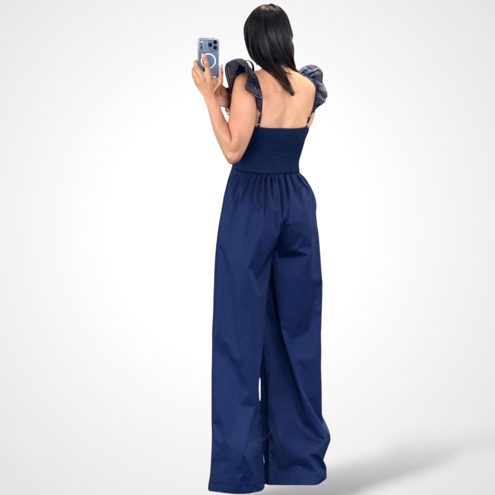Navy Woven Jumpsuit-3